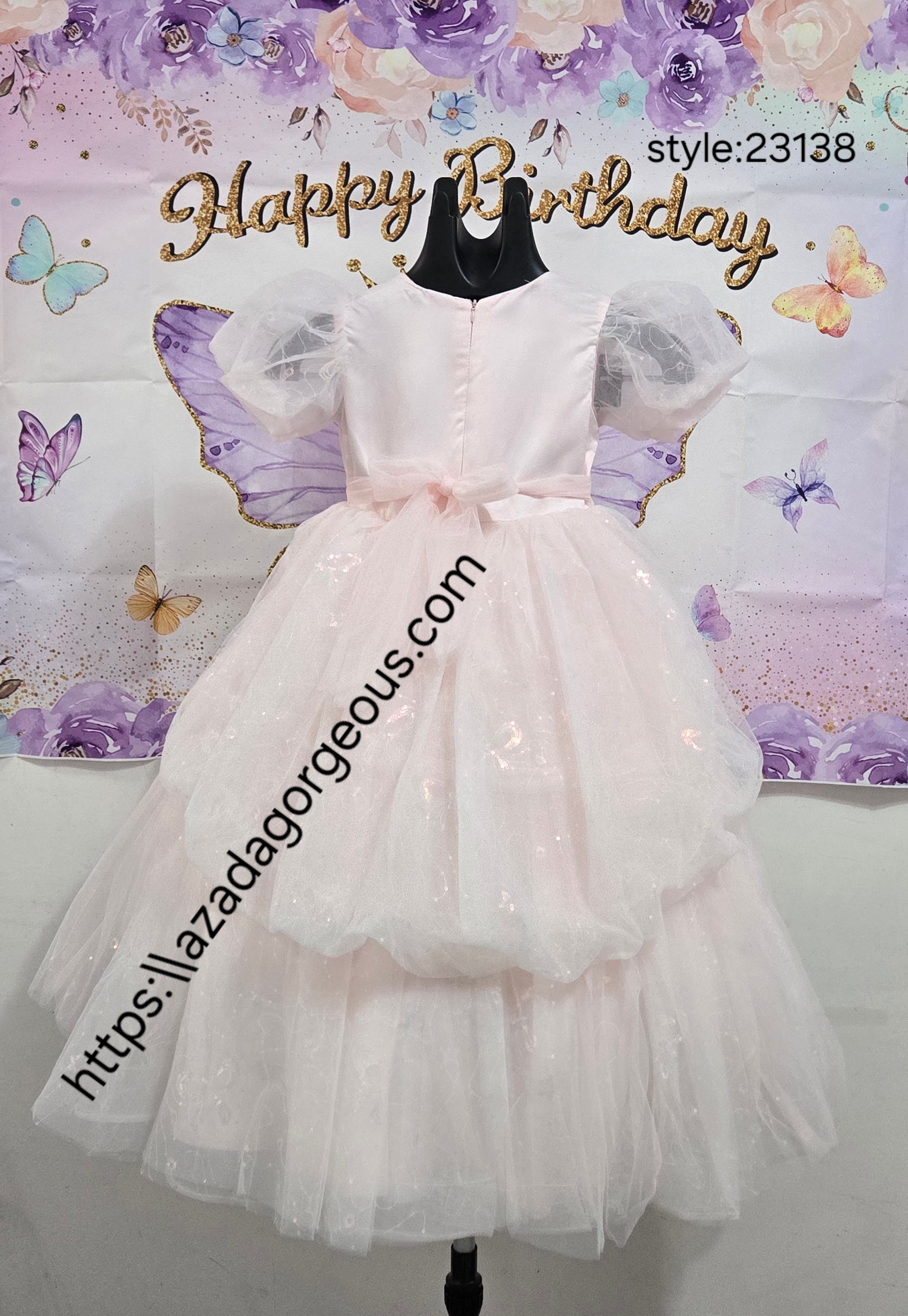 Girls Pink Sparkly Tulle Dress :23138 - photo 3