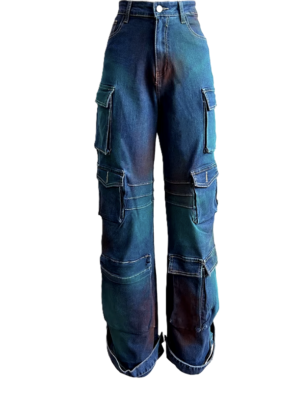 Women's Wide-Leg Cargo Jeans - photo 2