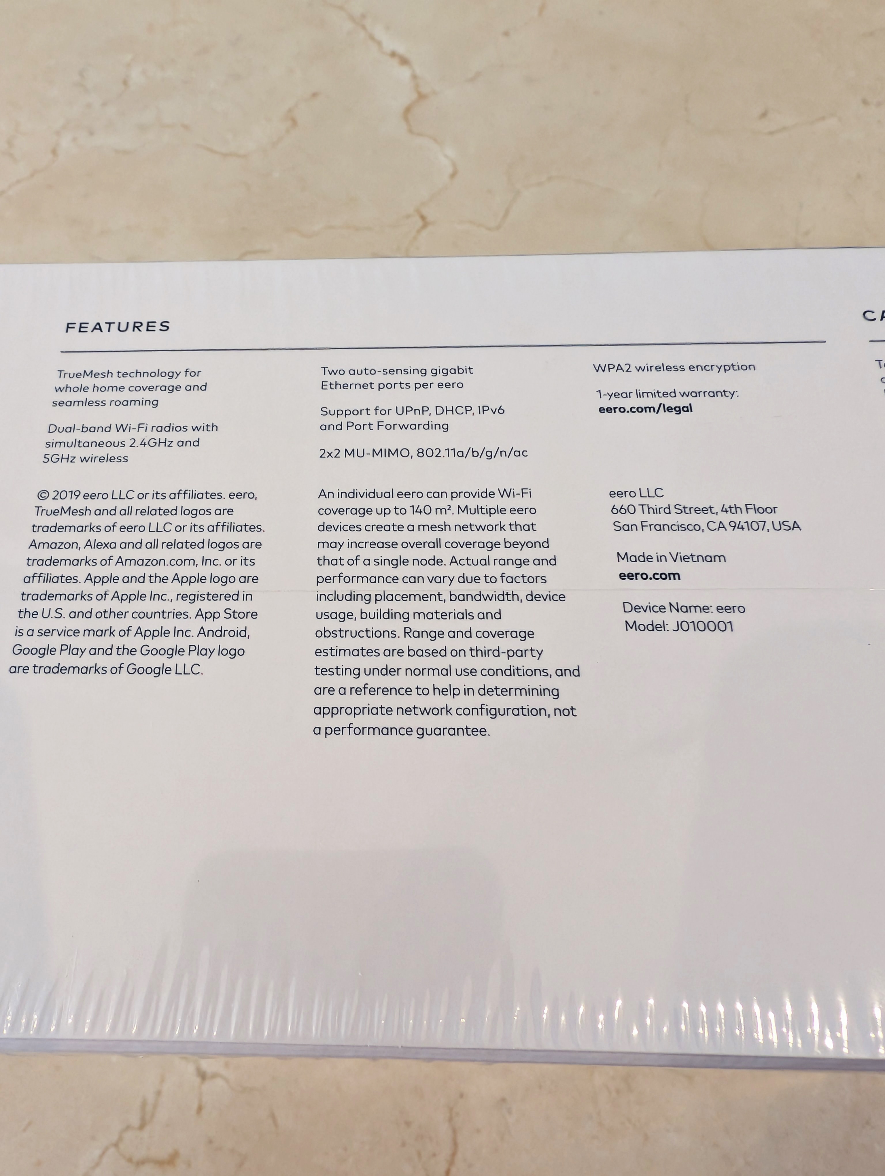 Eero mesh wifi system 3 pack model J010001 - photo 5