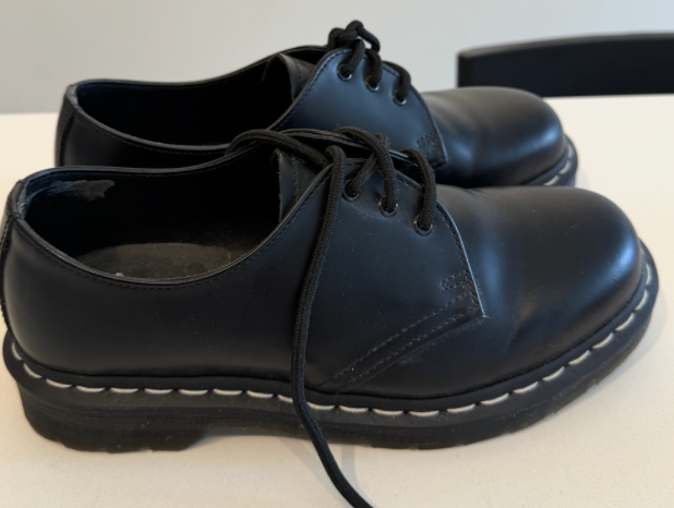 1461 WHITE STITCH SMOOTH LEATHER SHOES - photo 3