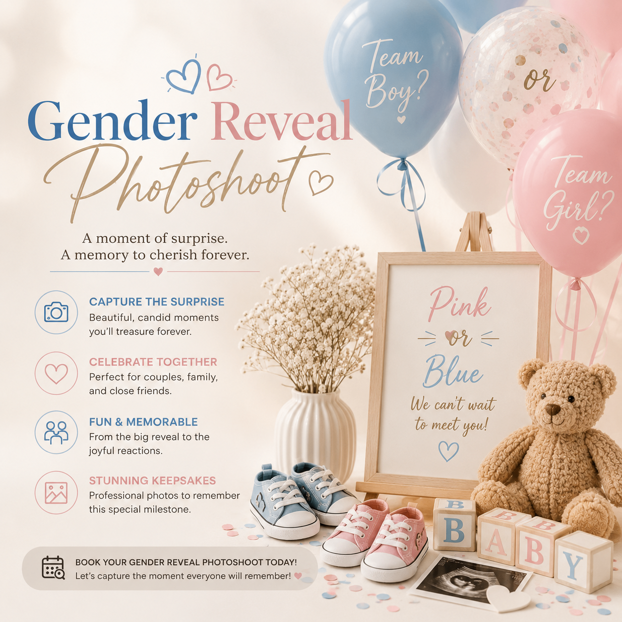 💙💗 Gender Reveal Photoshoots Now Booking 💗💙
