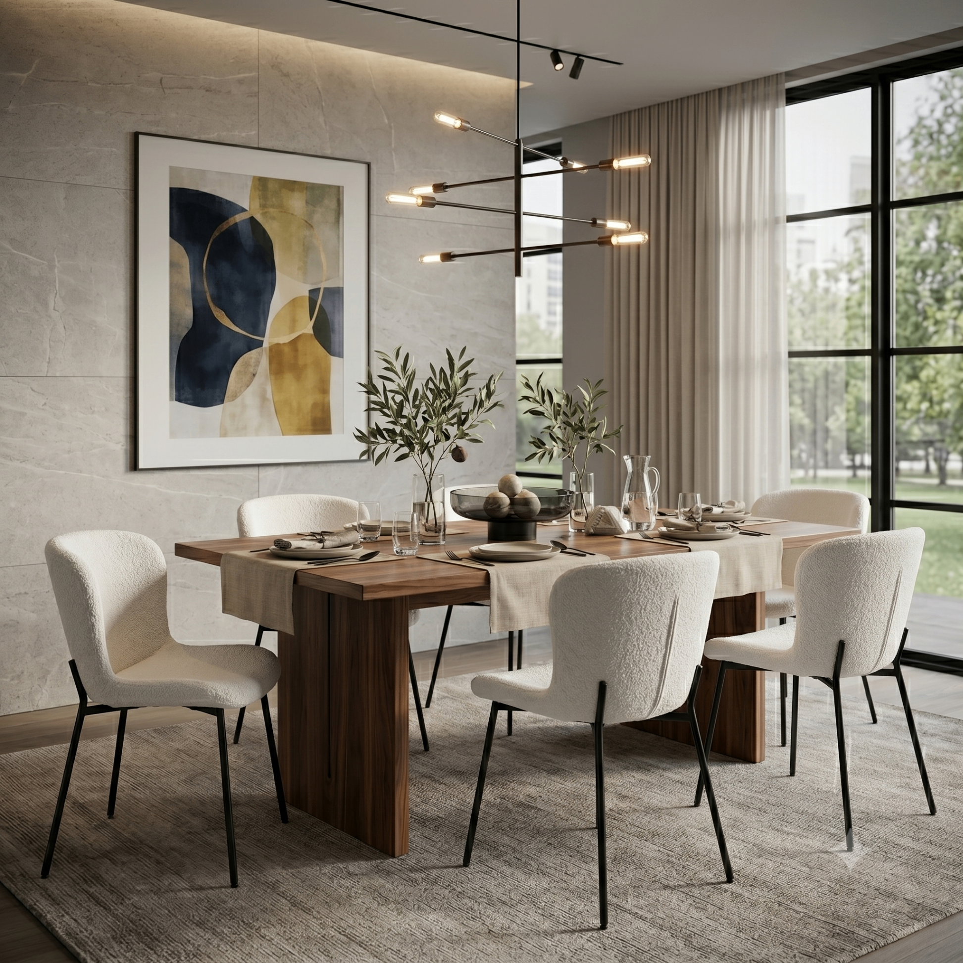 Placida Decor | Brand New Dining Chairs | Boucle fabric