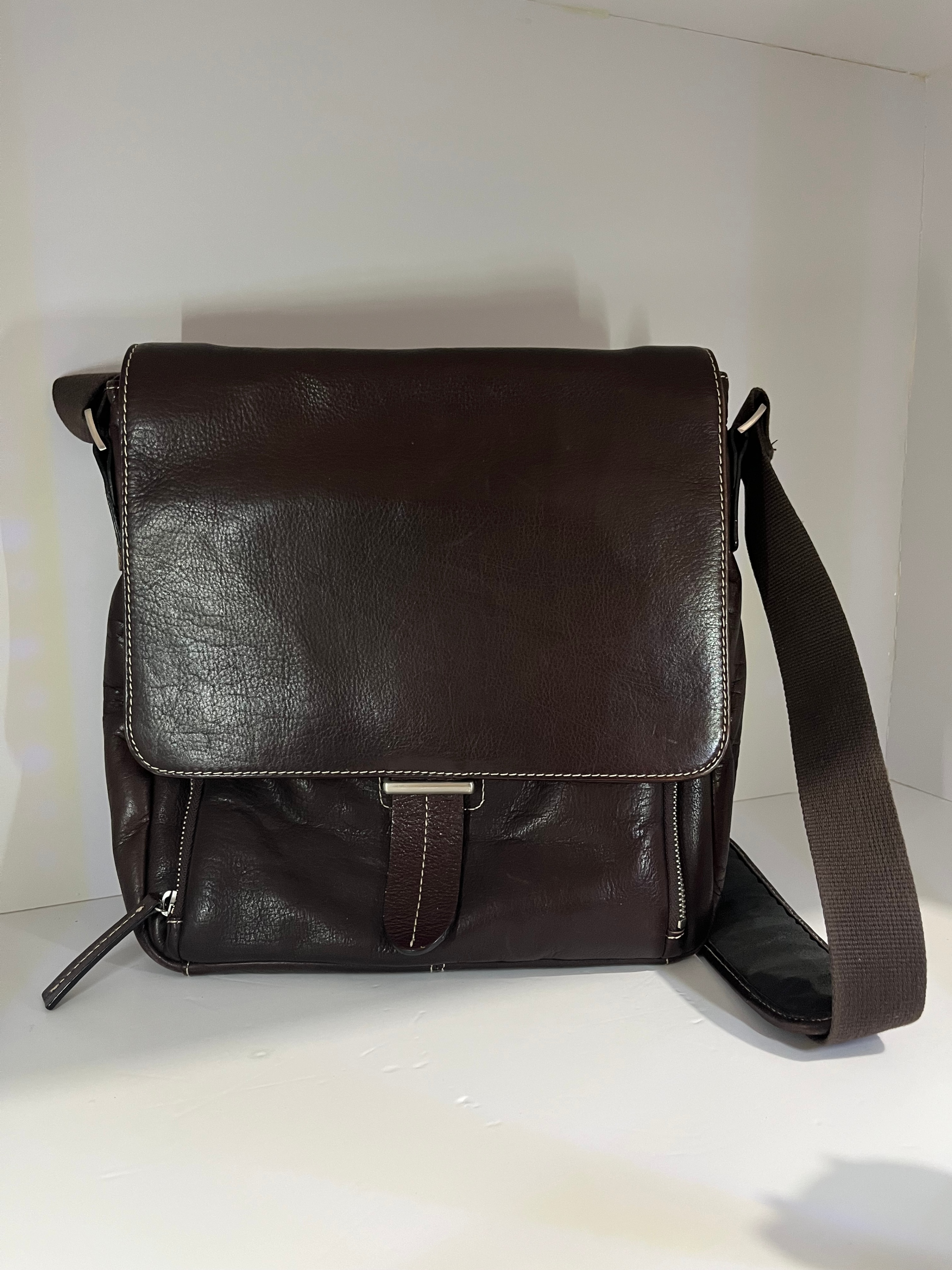 Danier Genuine Leather Messenger Bag - Brown