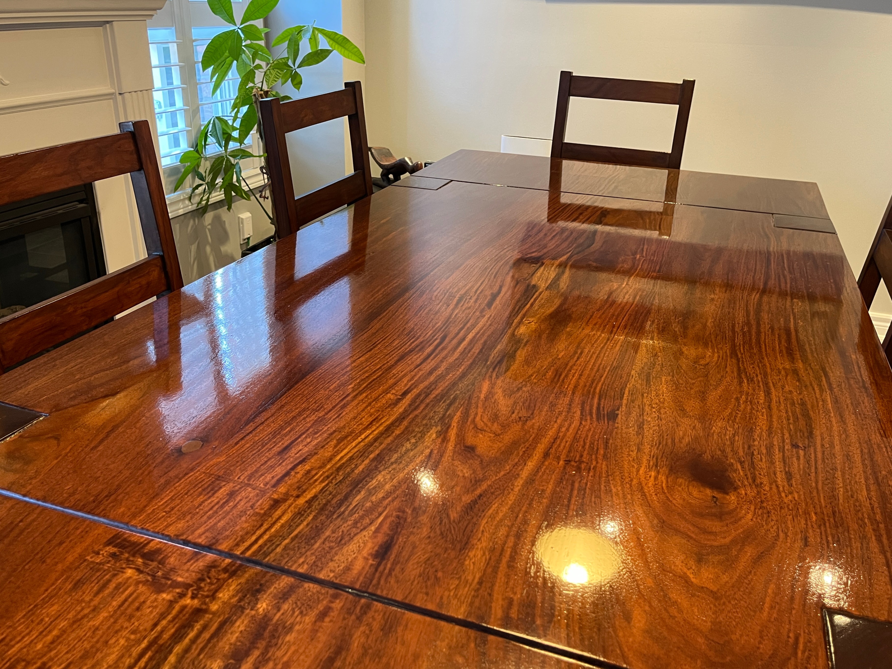 Solid Handmade 8-person Rosewood Dining Table & 6 chairs - photo 4