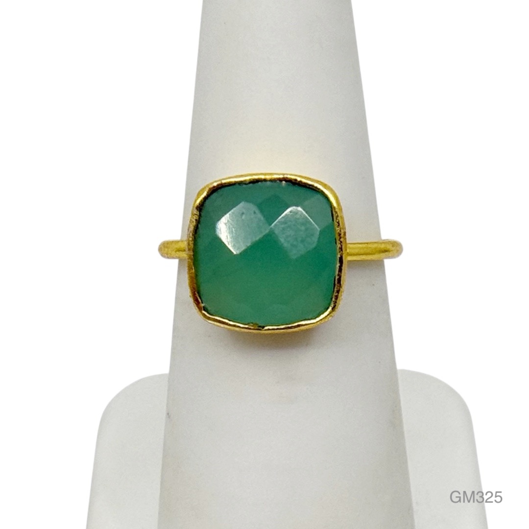 Gold Vermeil sterling silver Chalcedony ring - GM325