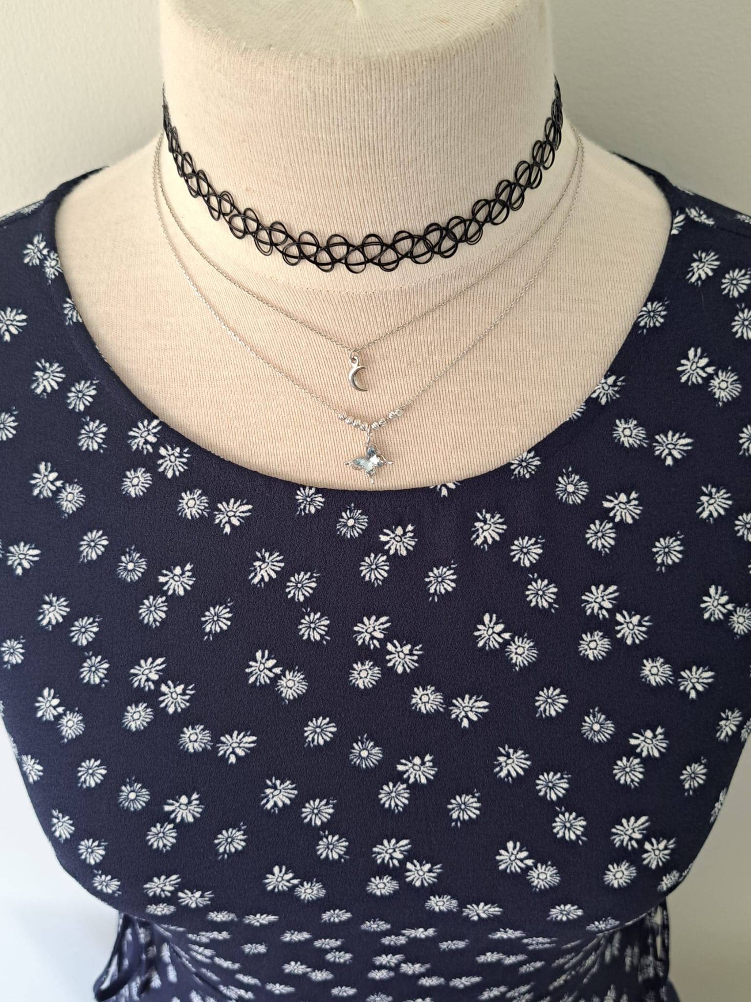 ⁕ Navy Floral Side Tie Dress - photo 4