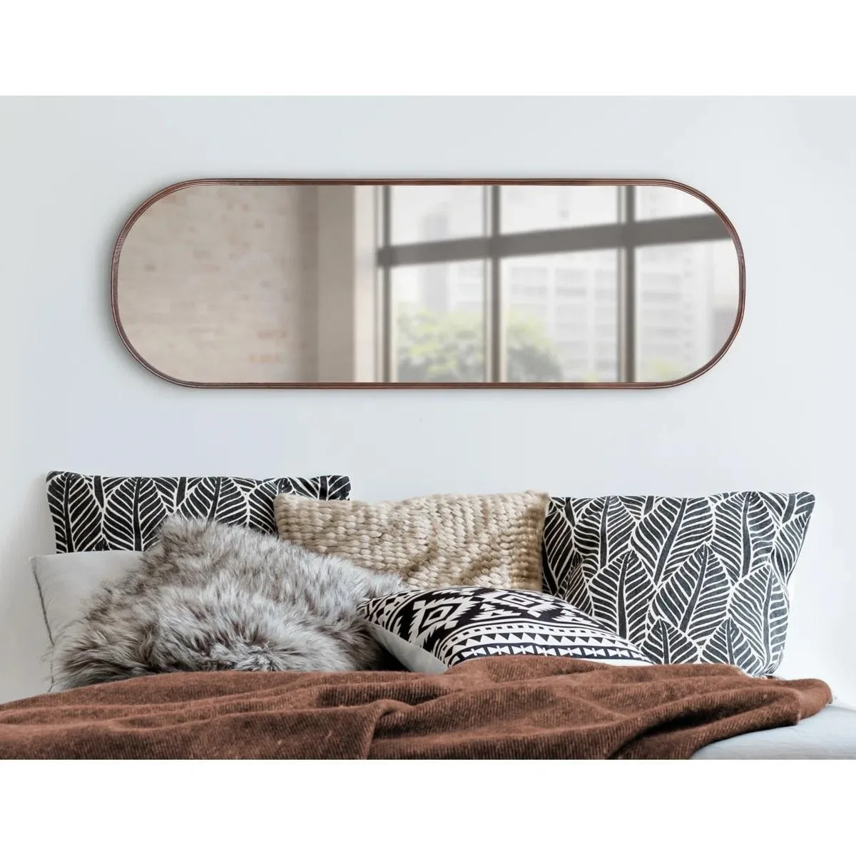 BRAND NEW Kate & Laurel Caskill Modern Oval Mirror - Bronze