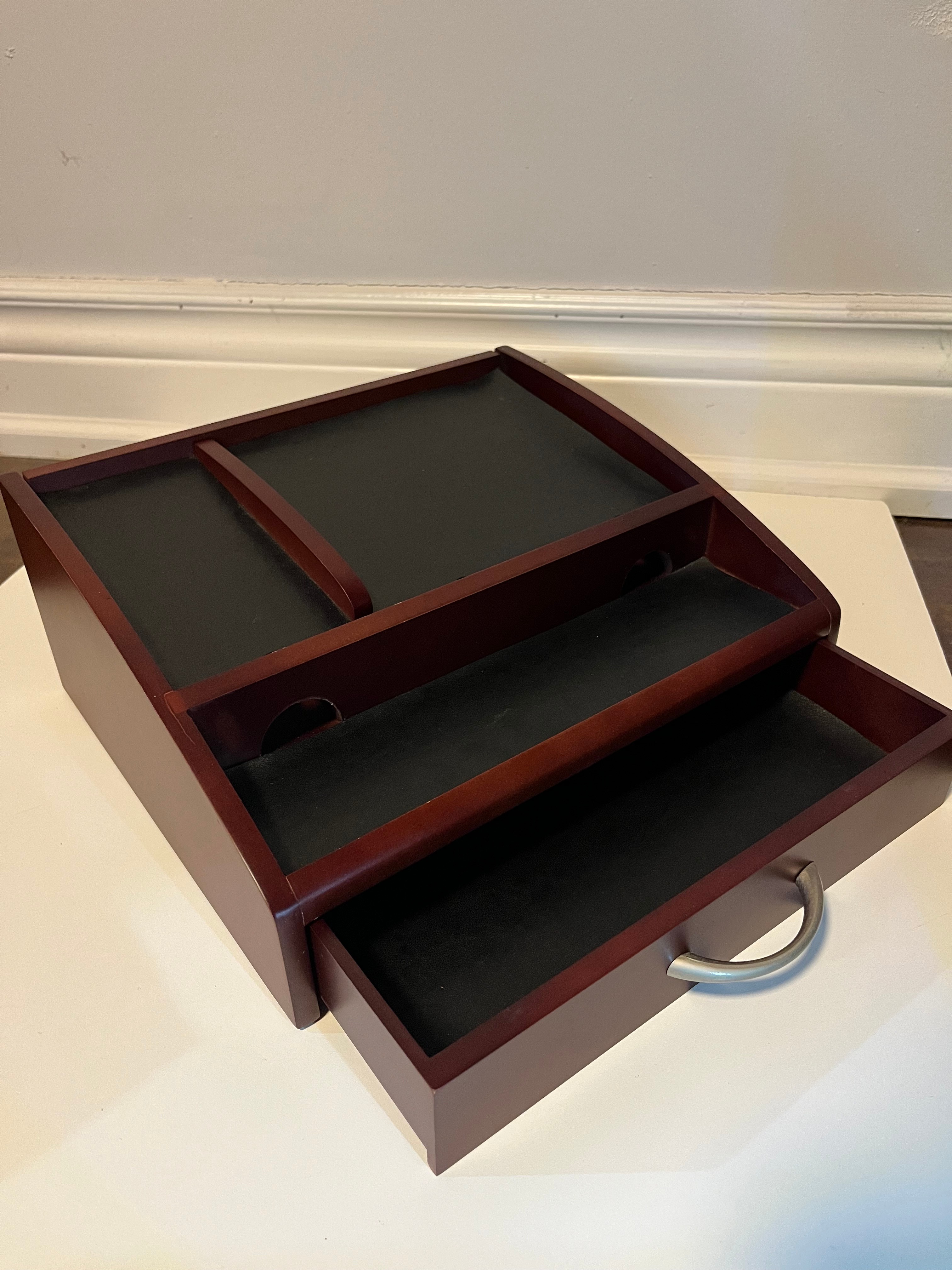 Wood Desk Organizer with Drawer & Storage Compartments - photo 3