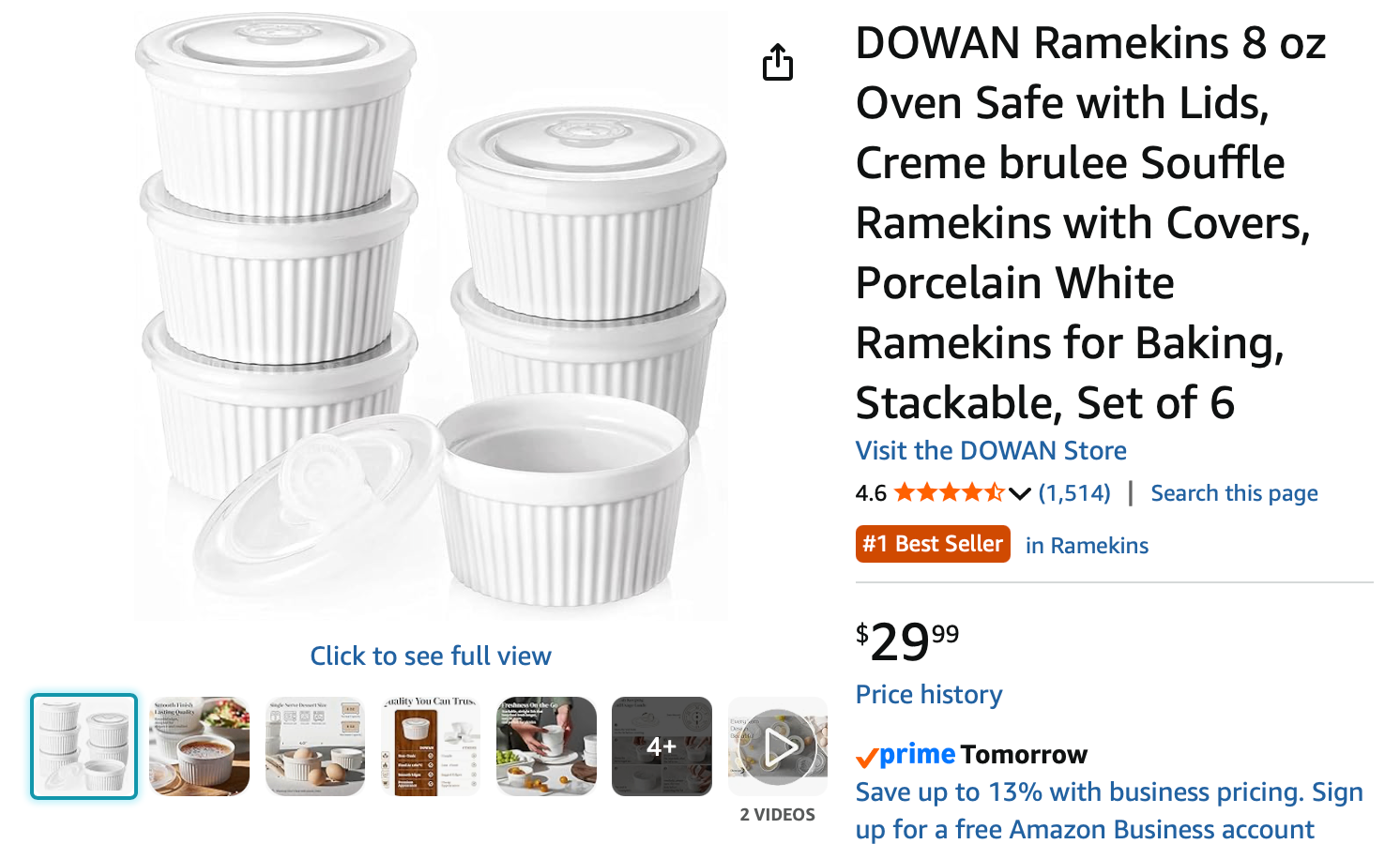 Ramekins 8oz set of 6 - photo 5