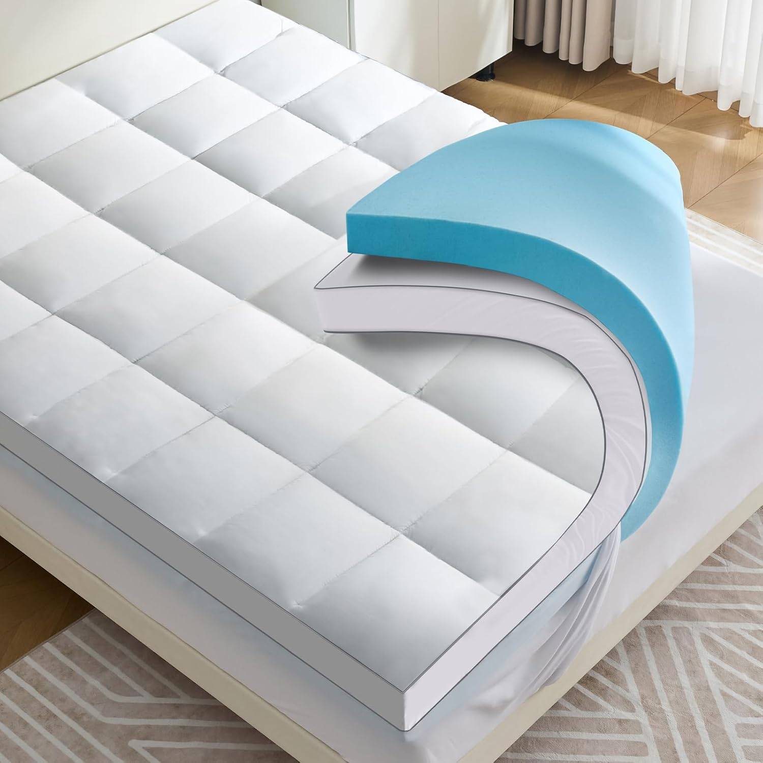 4 Inch Dual Layer Mattress Topper Queen Size