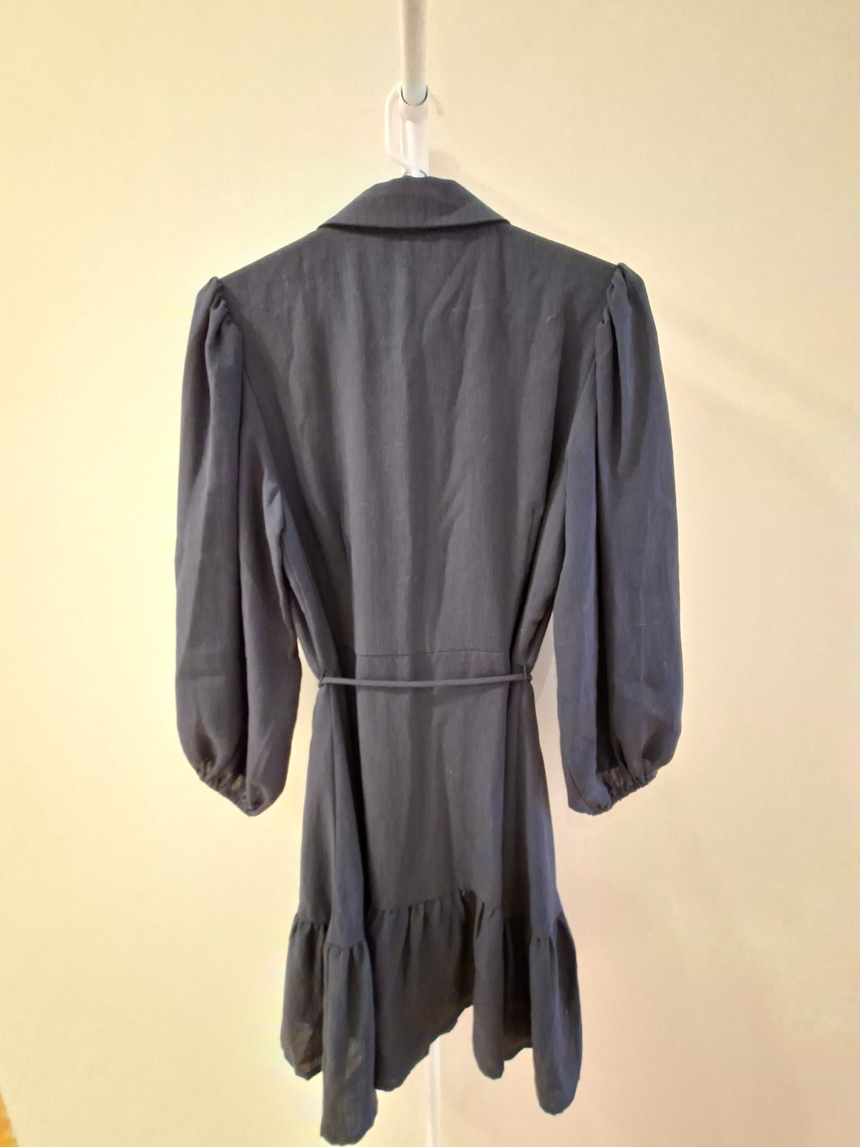 Navy blue Button-Up Dress with Belt - photo 2