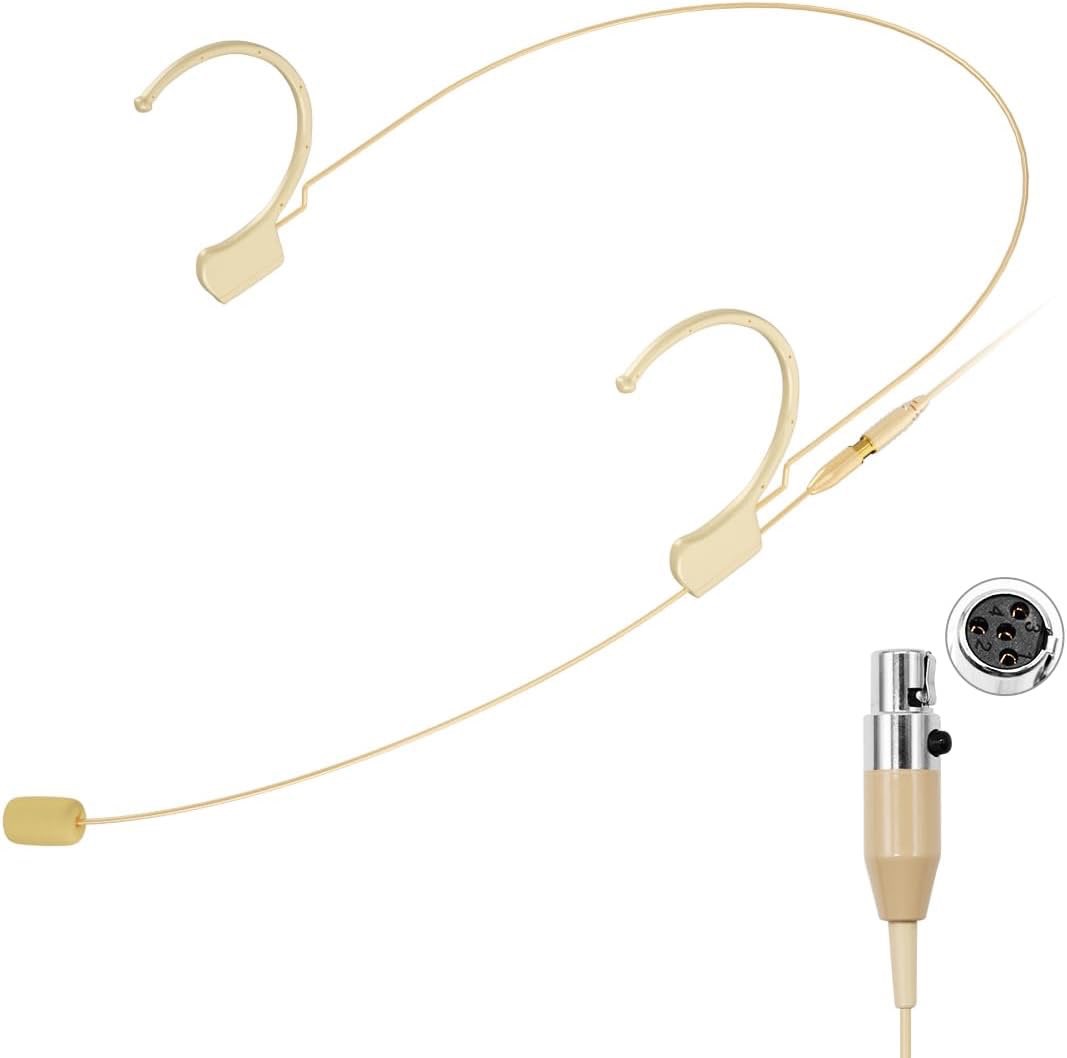 Gold Lavalier Headset Microphone with 3.9ft Cable