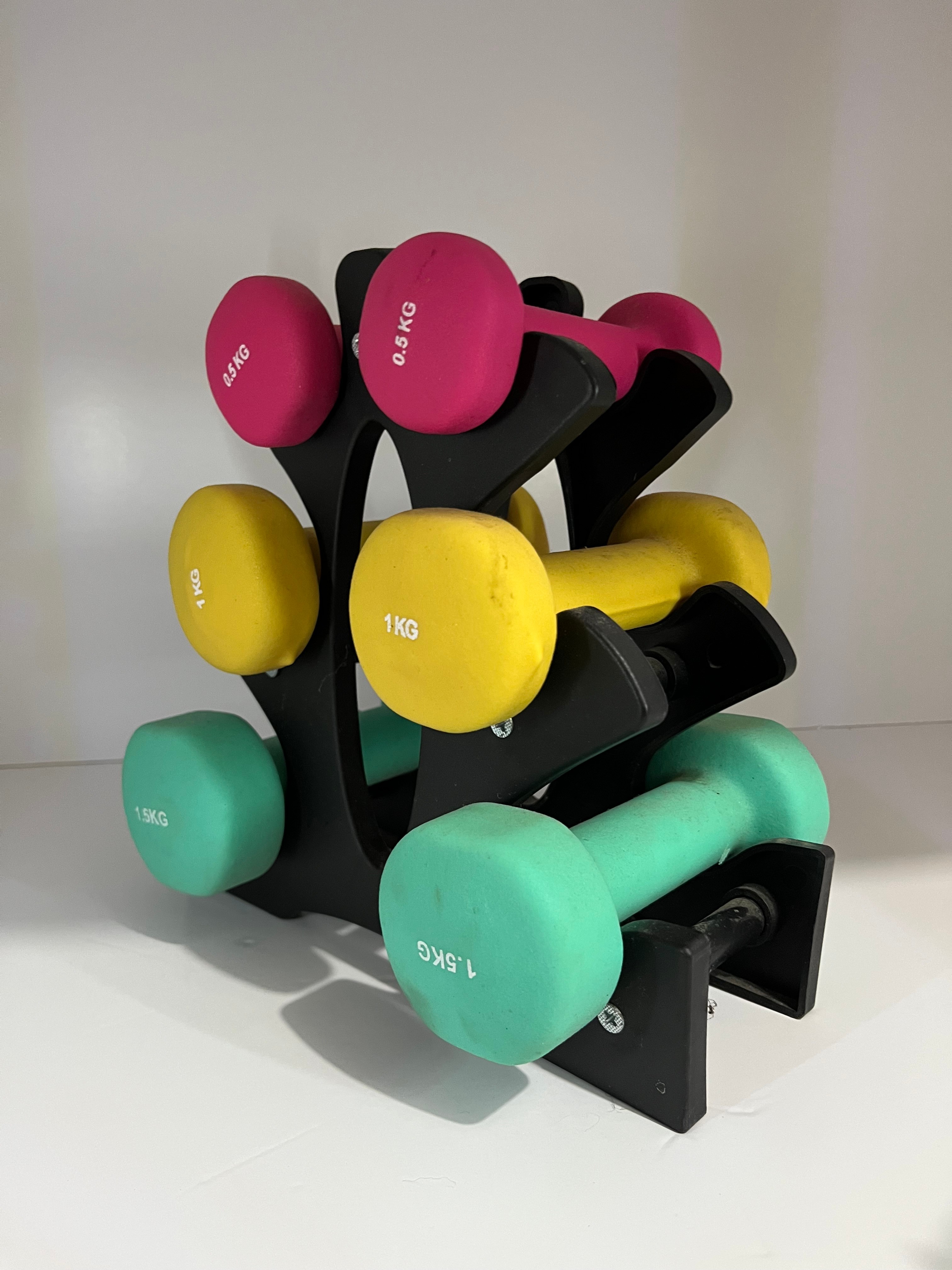 PRISP Neoprene Dumbbell Set with Stand 0.5kg, 1kg & 1.5kg Pairs - photo 4