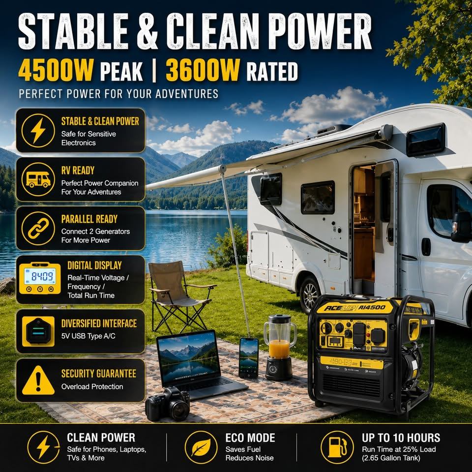 4500W Portable Inverter Generator – RV Ready & Home Backup Power - photo 5