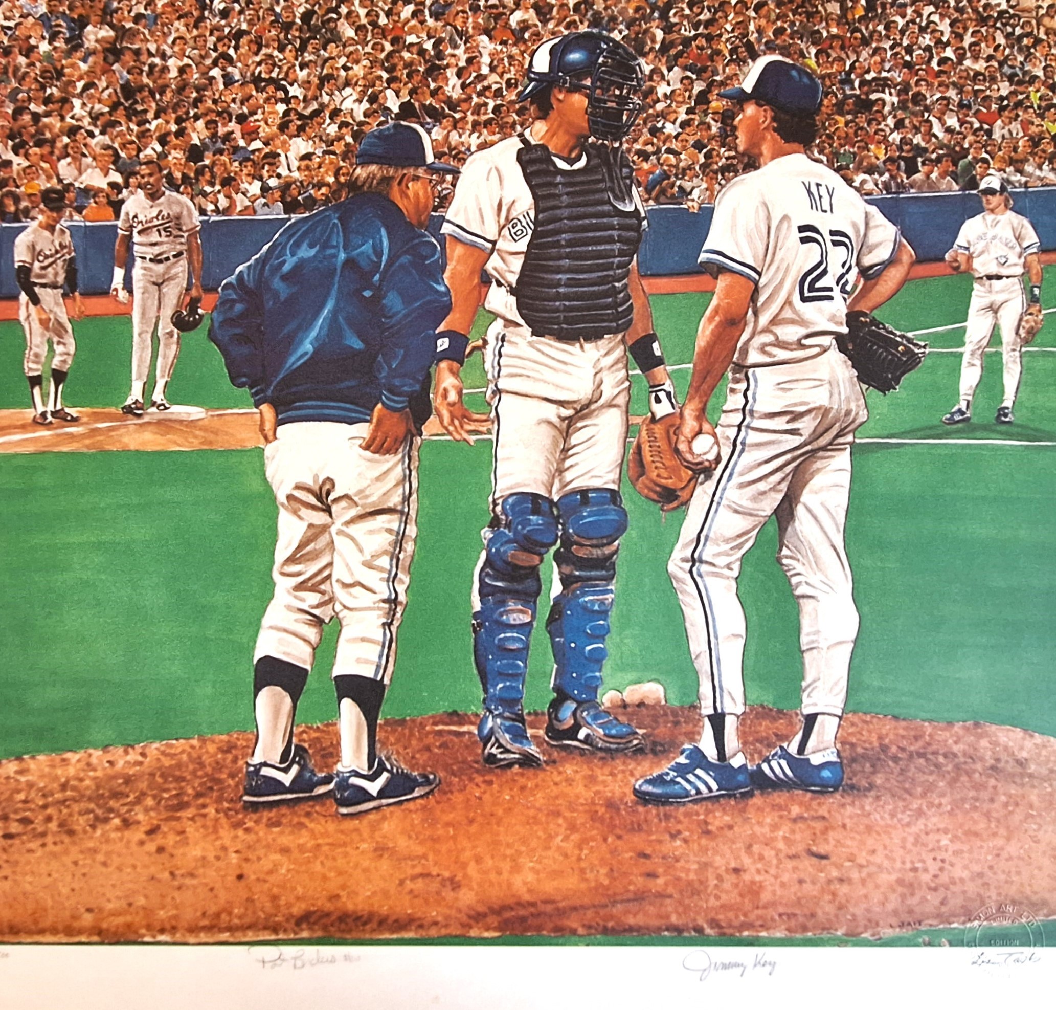 Les Tait "The Conference" L/E Signed by Pat Borders & Jimmy Key
