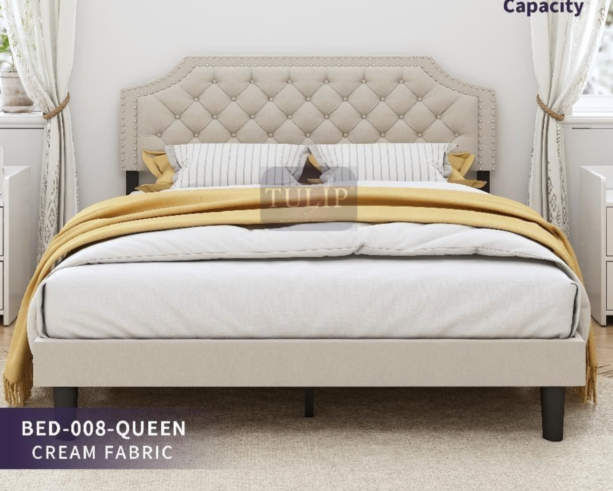Tulip Queen Bed Frame - Cream - photo 2