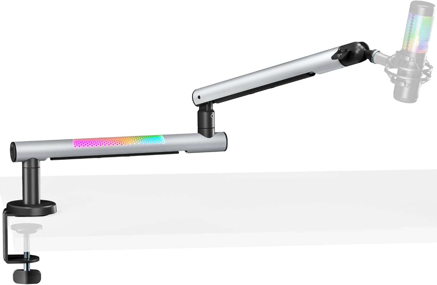 ARES WING Low Profile RGB Microphone Arm – Aluminum Boom Stand