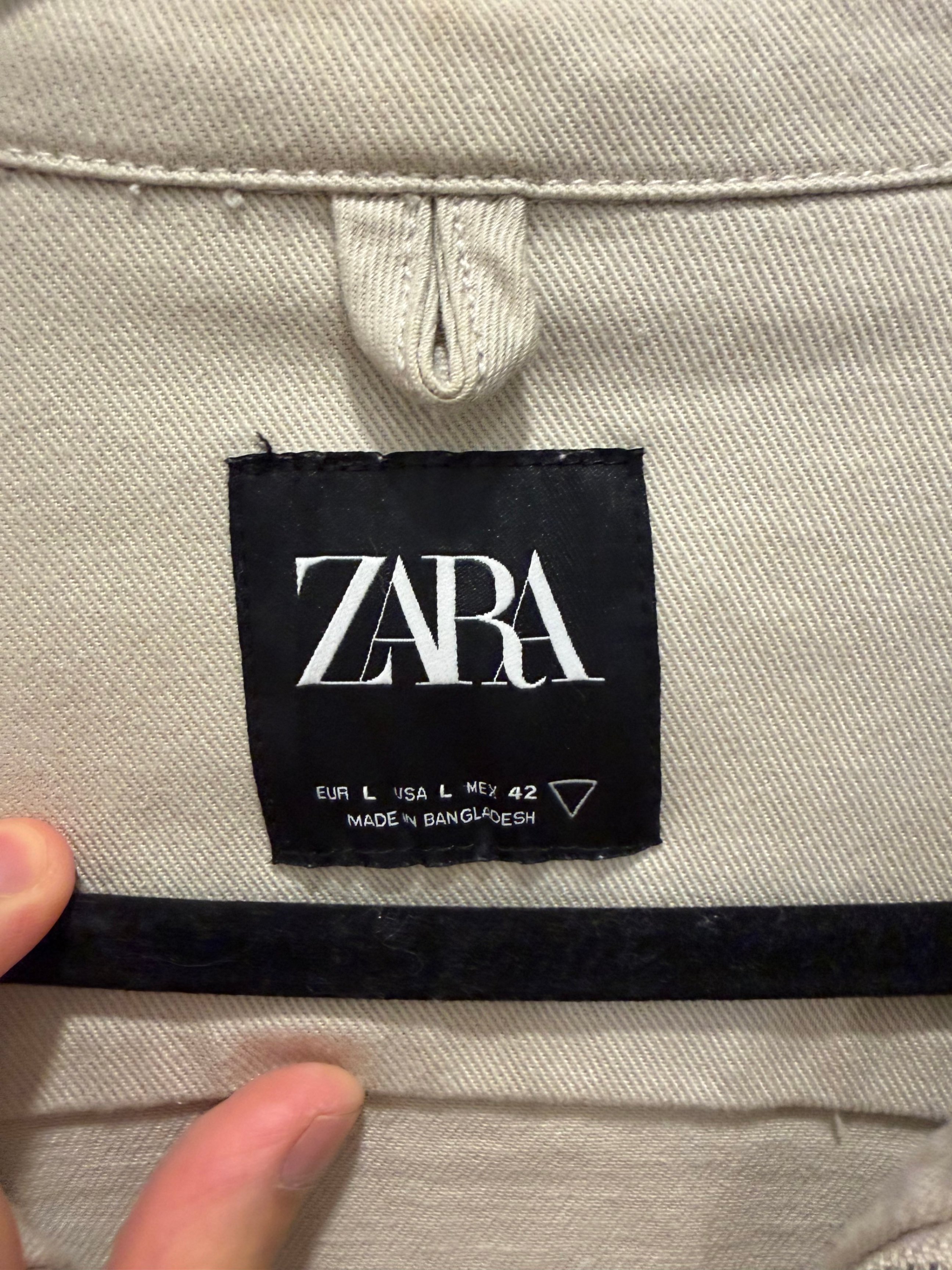 ZARA Zip-Up Overshirt / Light Jacket – Beige – Size L - photo 3