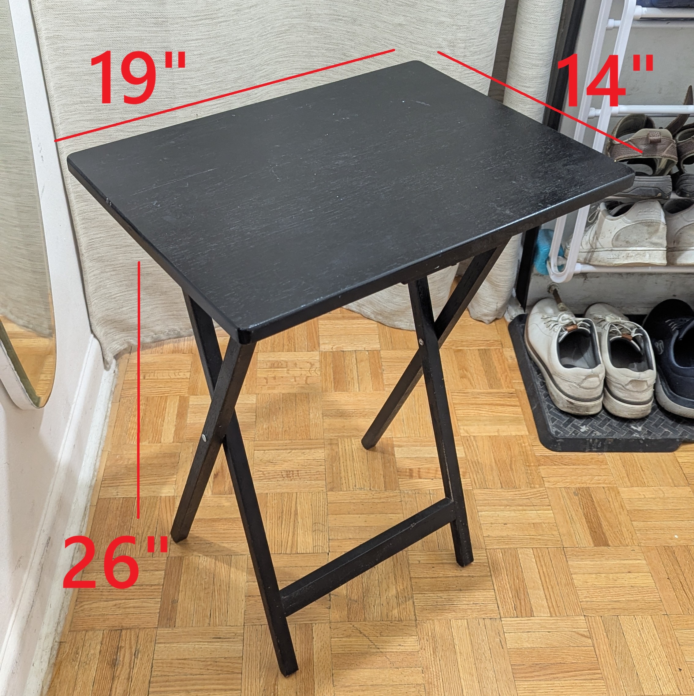 Portable Folding Real Wood TV Bed Tray\Dinner Table Furniture Bl