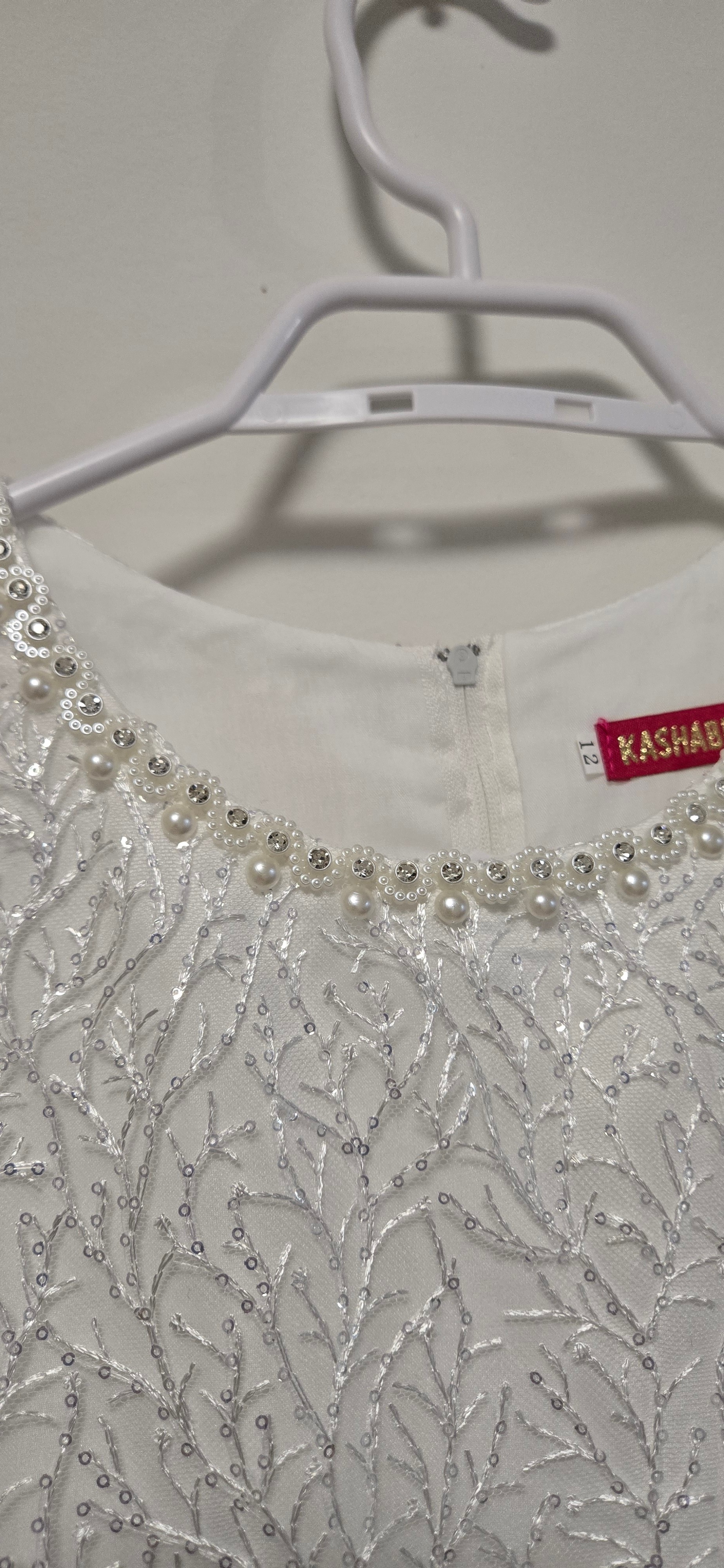 White Beaded & Bow Dress - 9732 - photo 4