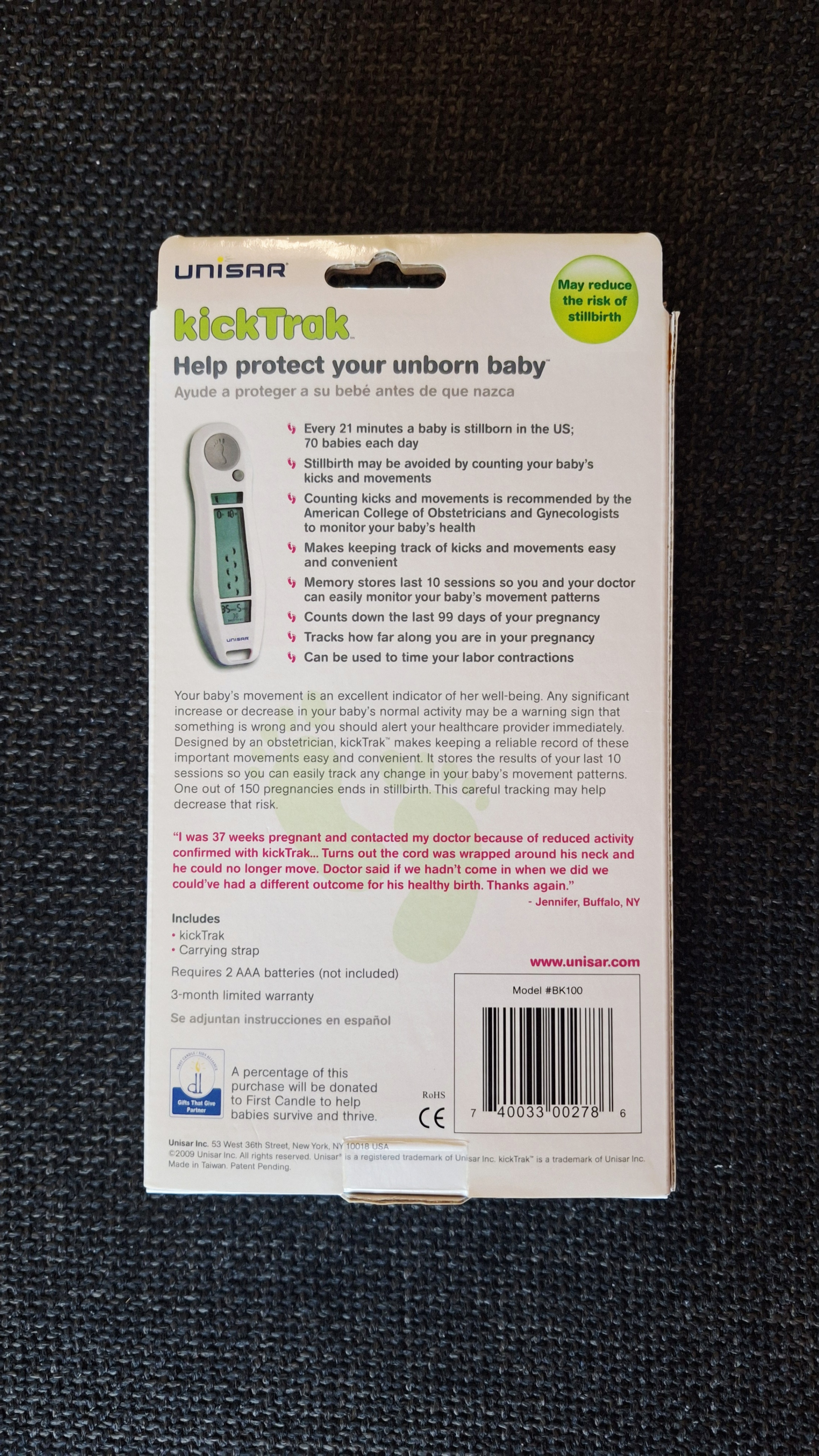 KickTrak Baby Kick Monitoring System by Unisar – New in Package - photo 2