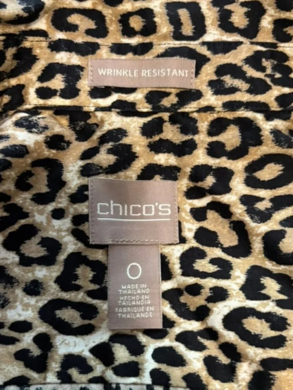 Chico’s Leopard Print Wrinkle Resistant Cotton Button-Up Blouse - photo 3