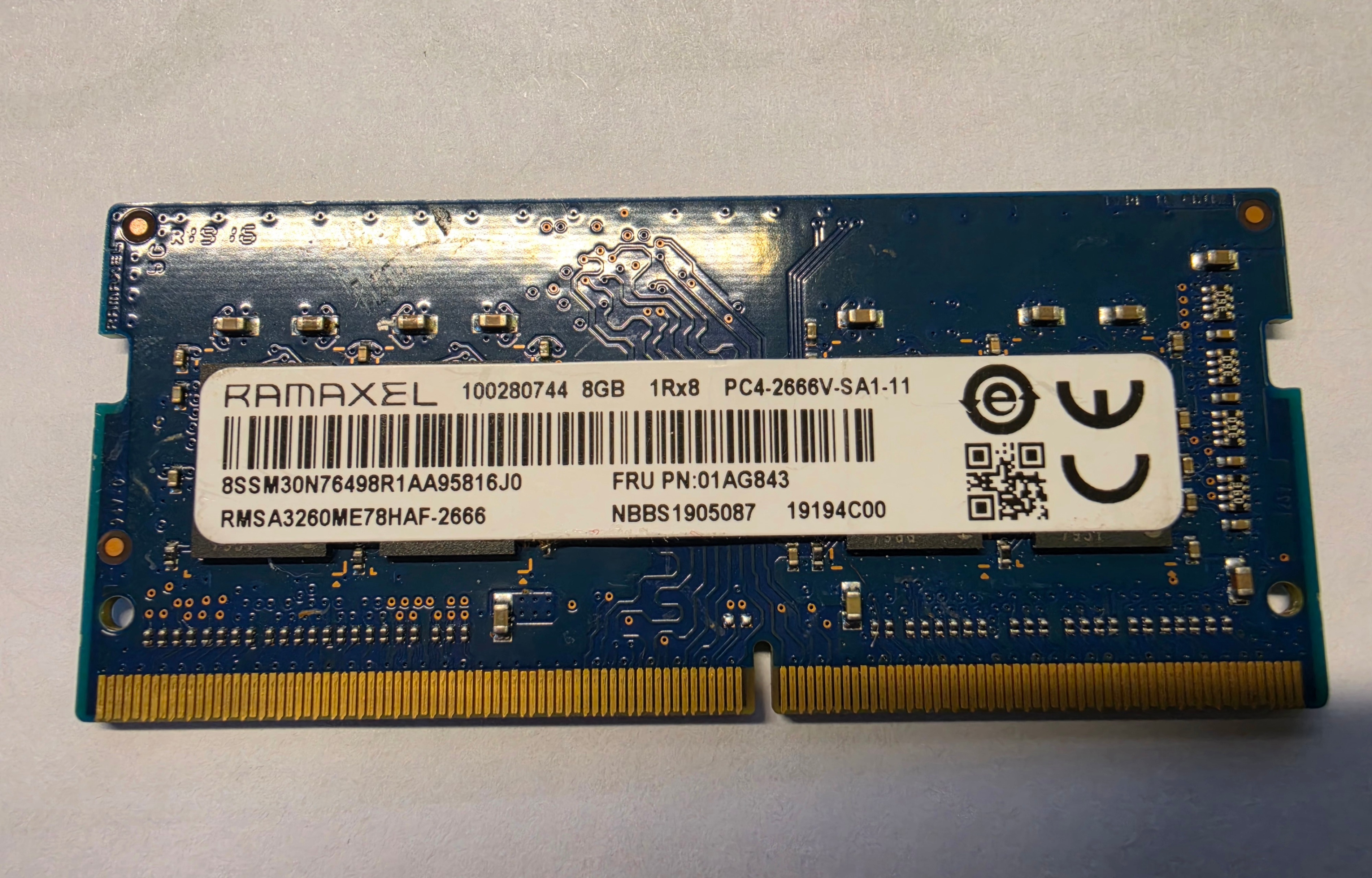 Ramaxel 8GB DDR4 2666MHz Laptop RAM SODIMM PC4-2666V – Used