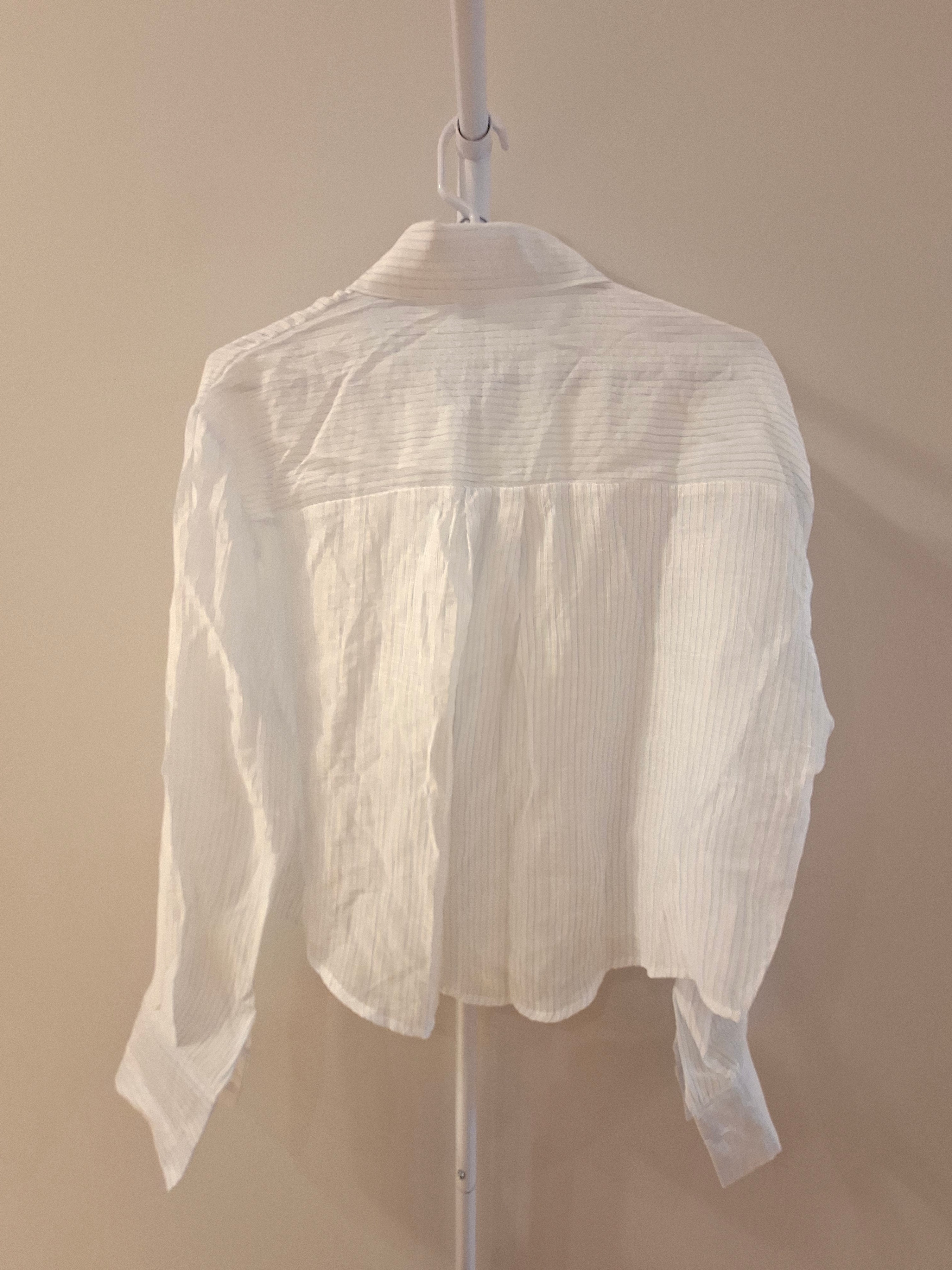 White Striped Button-Up Shirt - photo 2