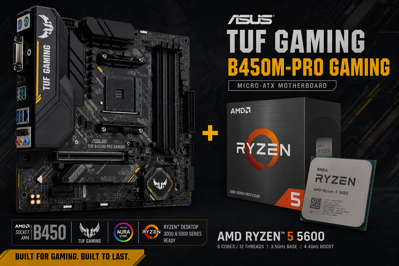 AMD Ryzen 5 5600 + ASUS TUF Gaming B450-Pro mATX Bundle