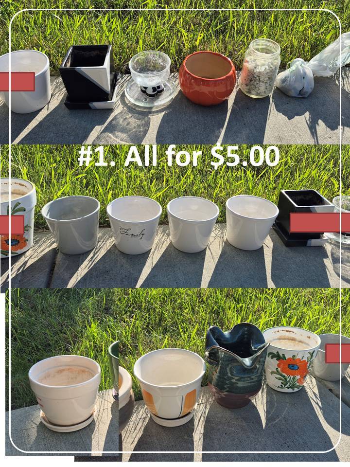 Assorted Planters and Garden Accessories