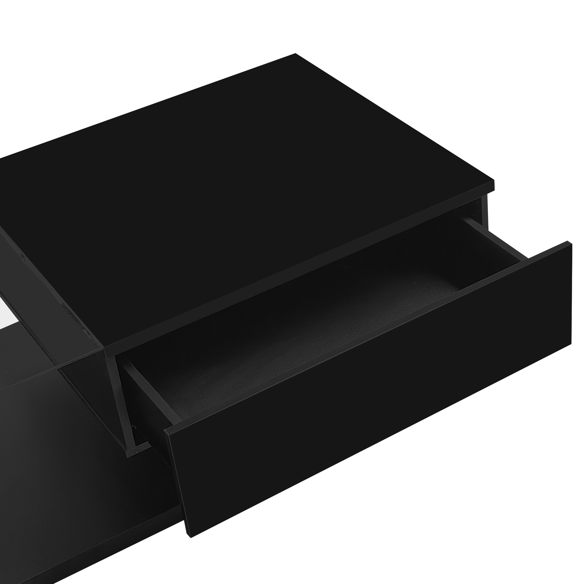Modern Black Lift-Top Coffee Table with Storage Drawer - photo 4