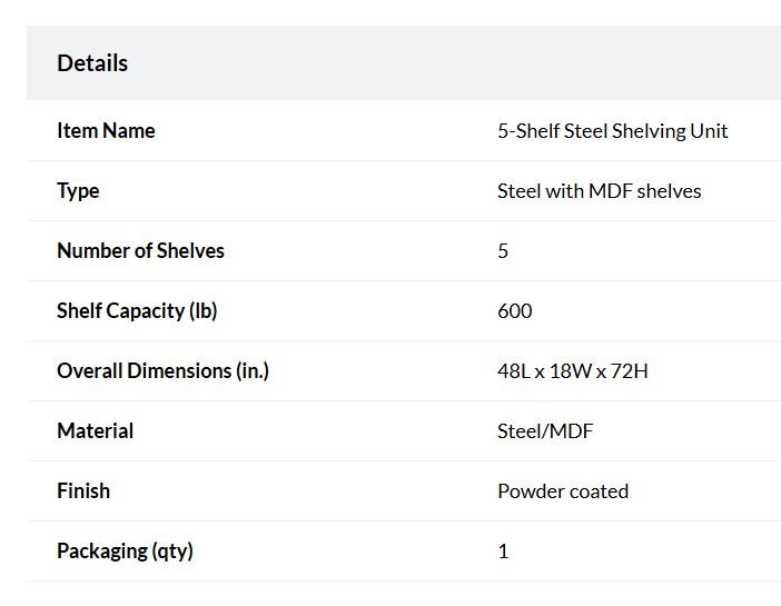 5-Shelf Steel Shelving Unit - photo 3