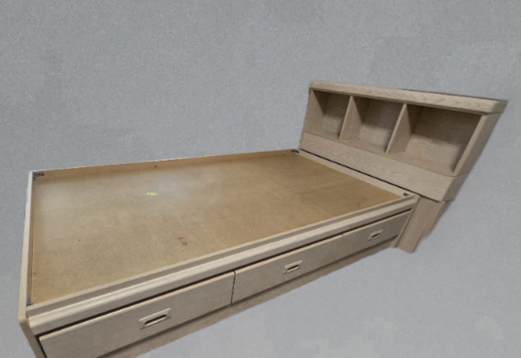 Twin Captain Bed+3 Drawers +headboard/bookcase - photo 3