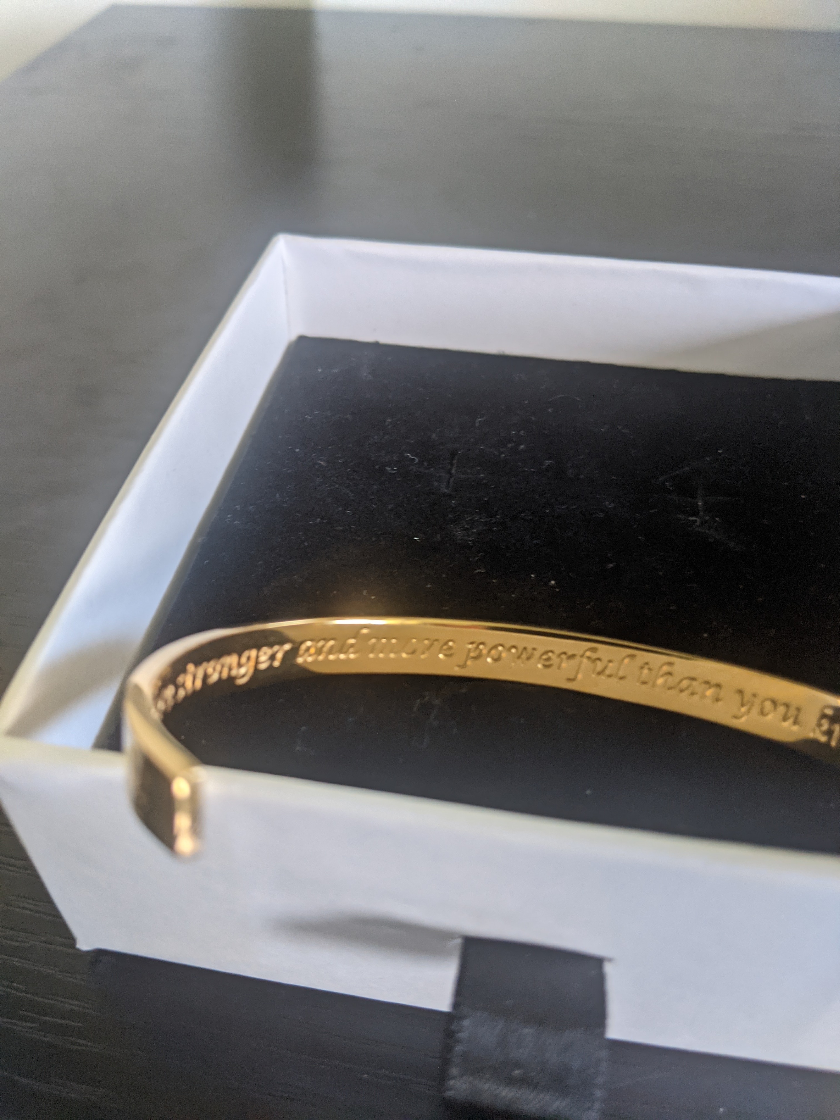 Non-Tarnish Adjustable Bracelet with Engraved Message - photo 4