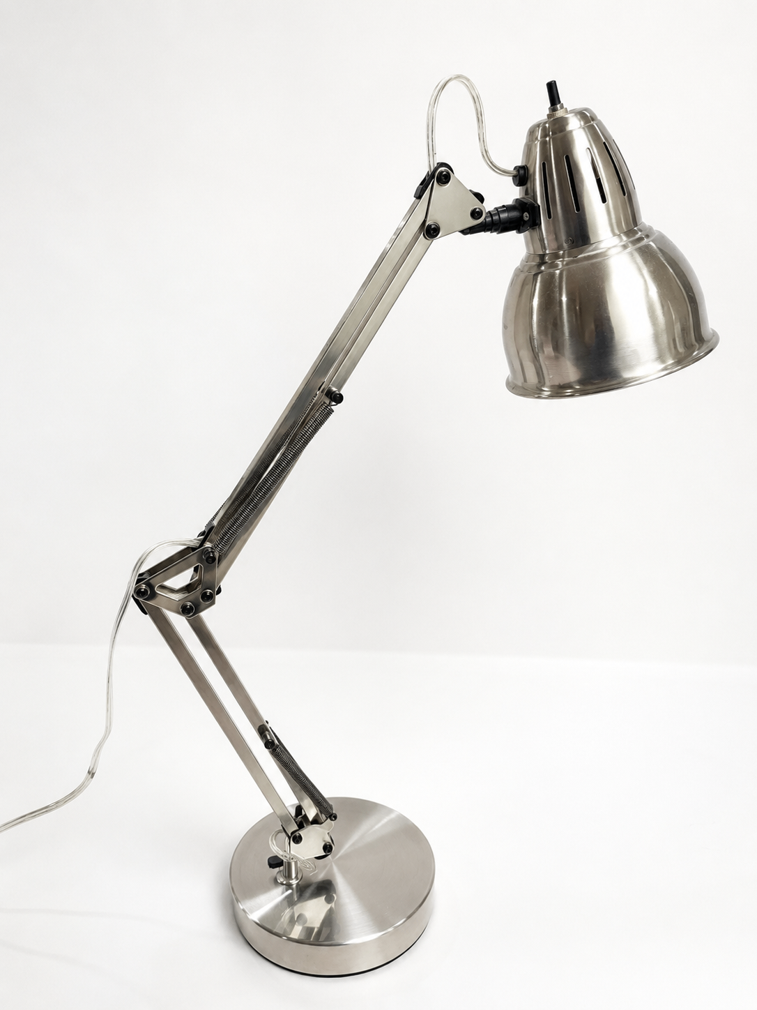 Adjustable Metal Desk Lamp – Brushed Steel