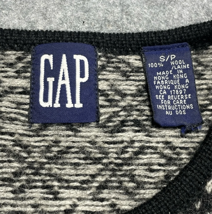 Vintage 90s GAP Monochrome Geometric Wool Knit Vest - photo 3