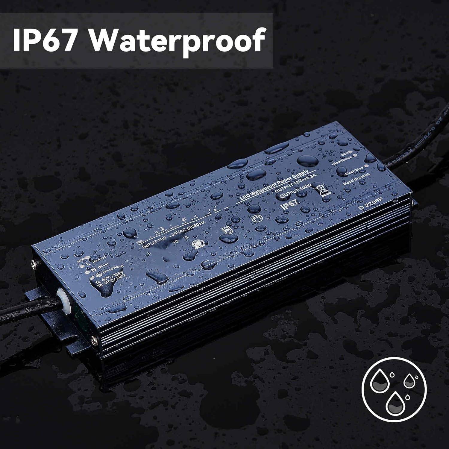 LED Driver 200W 12V UL Listed Transformer, Waterproof IP67