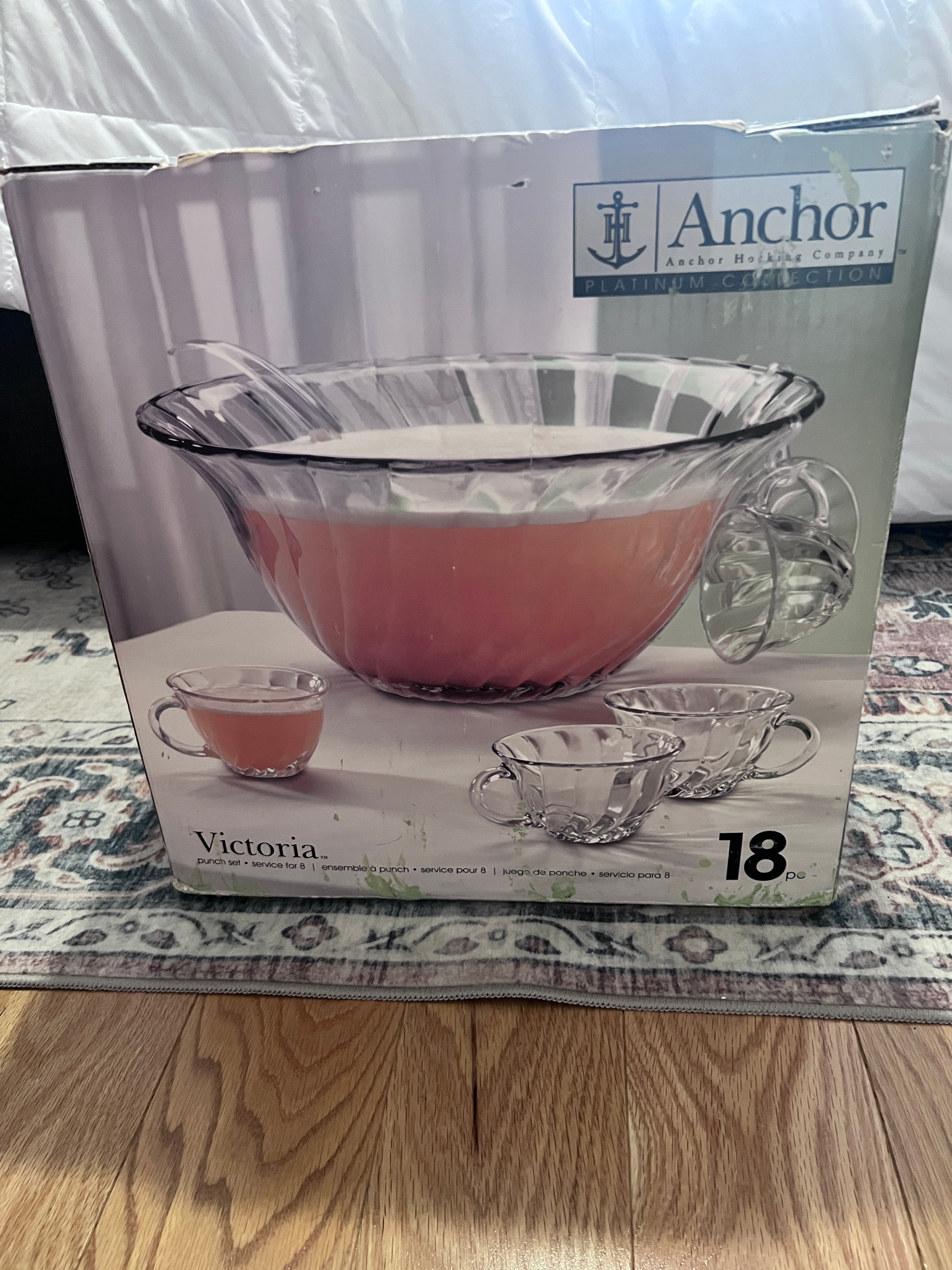 Anchor Hocking Victoria 18-Piece Punch Bowl Set
