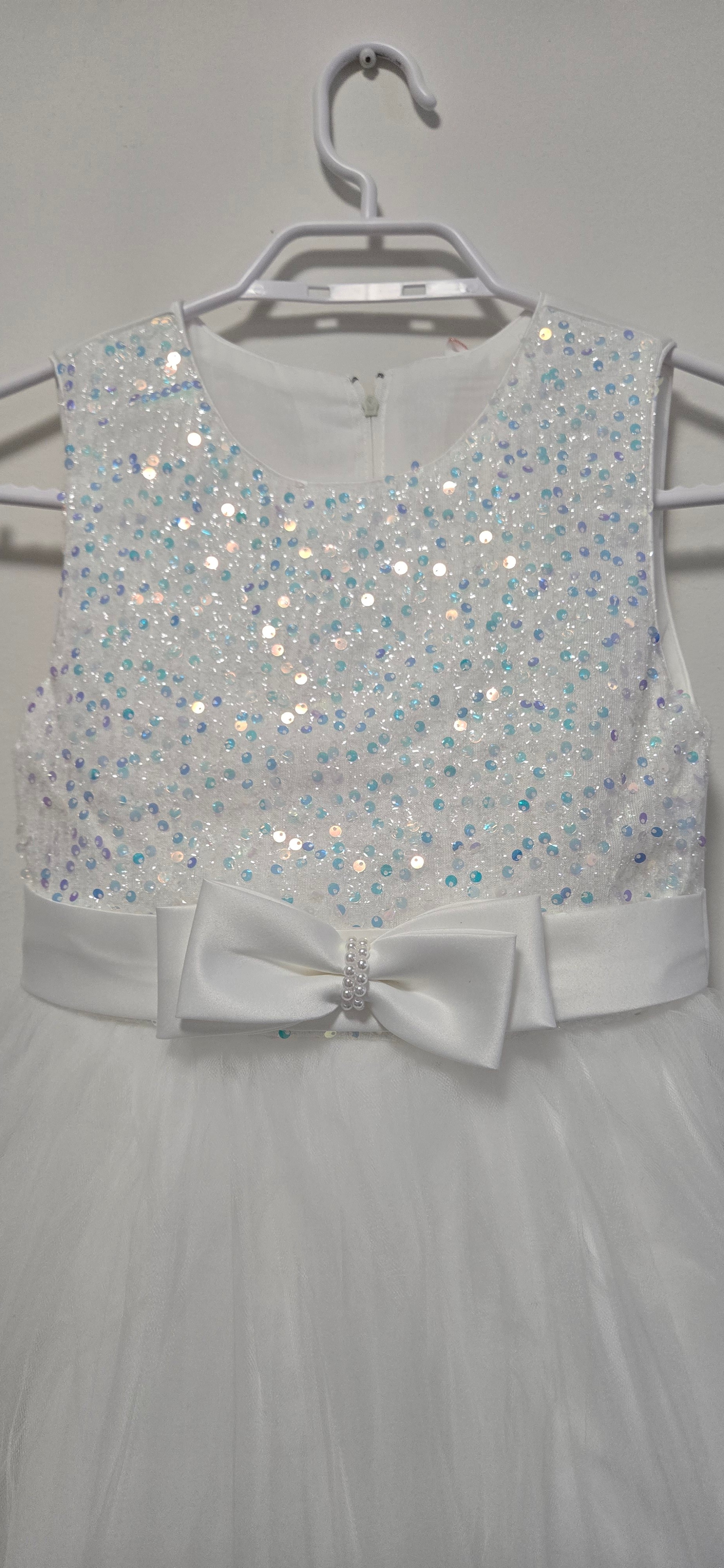 White Sequin Tulle Dress