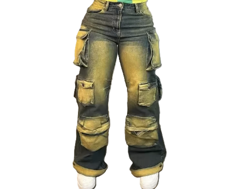 Women's fashion multi pocket streetwear