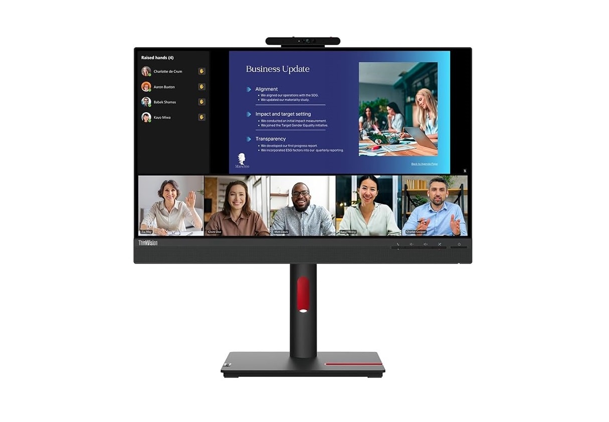 Lenovo ThinkVision T24v-30 24" Class Webcam Full HD LED Monitor