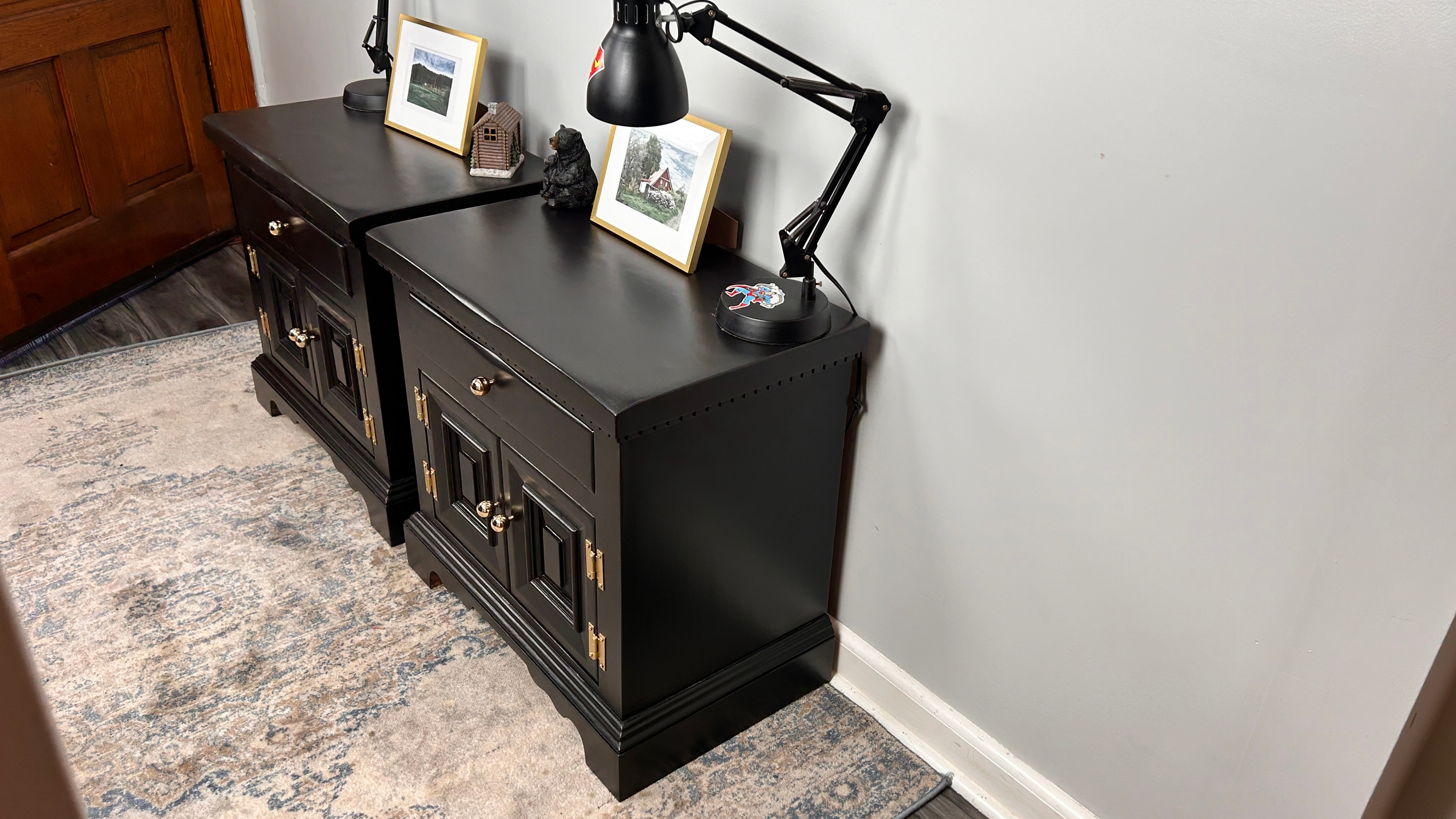 Solid Pine Nightstand Set — Golden Knobs, Delivery Available - photo 5