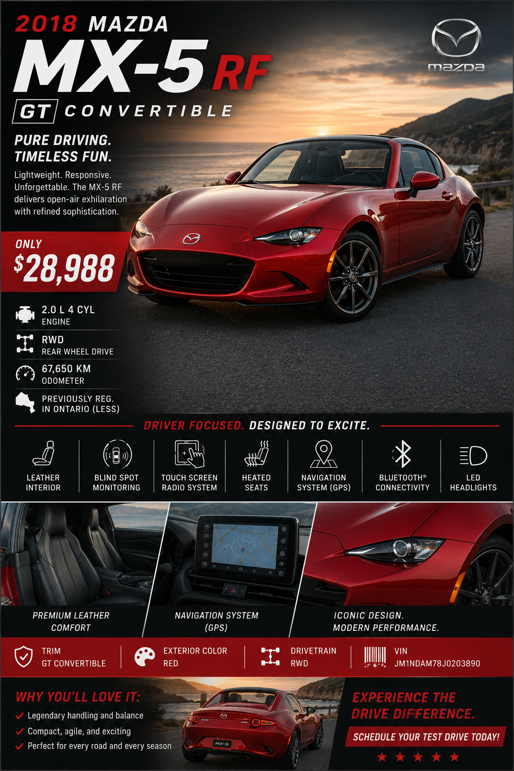 2018 Mada Mx-5 RF GT convertible