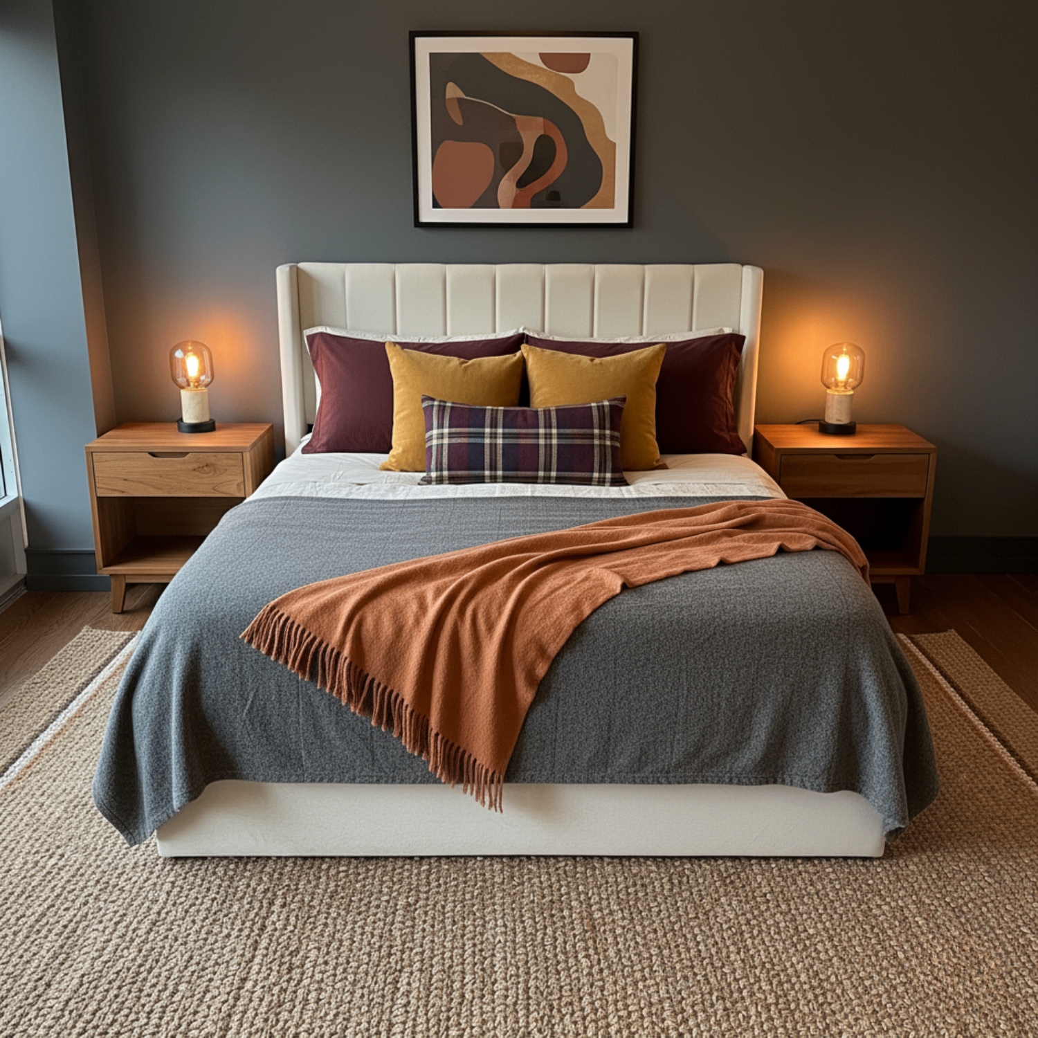 White Upholstered Wingback Bed Frame | Double, Queen and King - photo 3