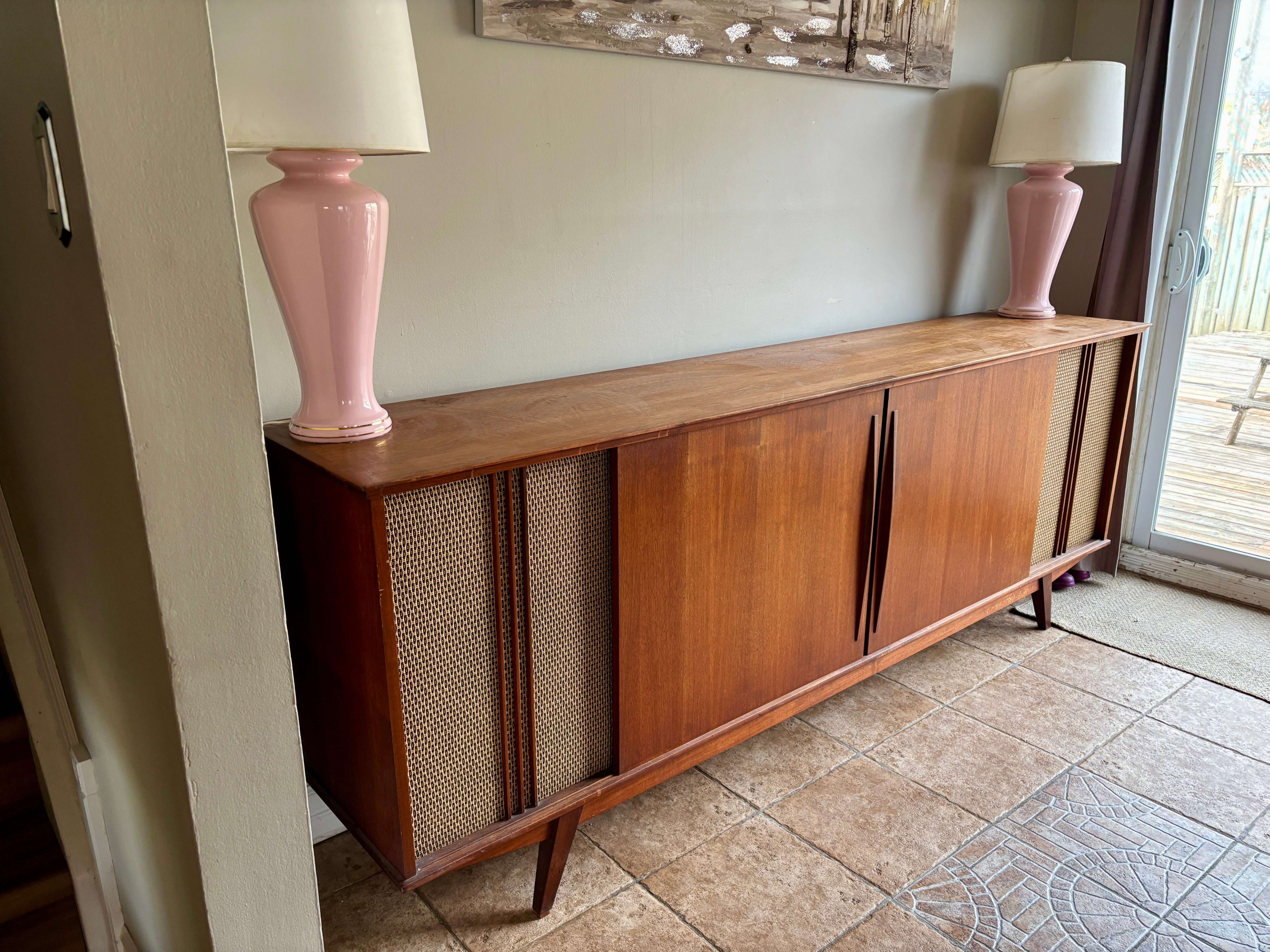 Mid century modern MCM sideboard shelving unit