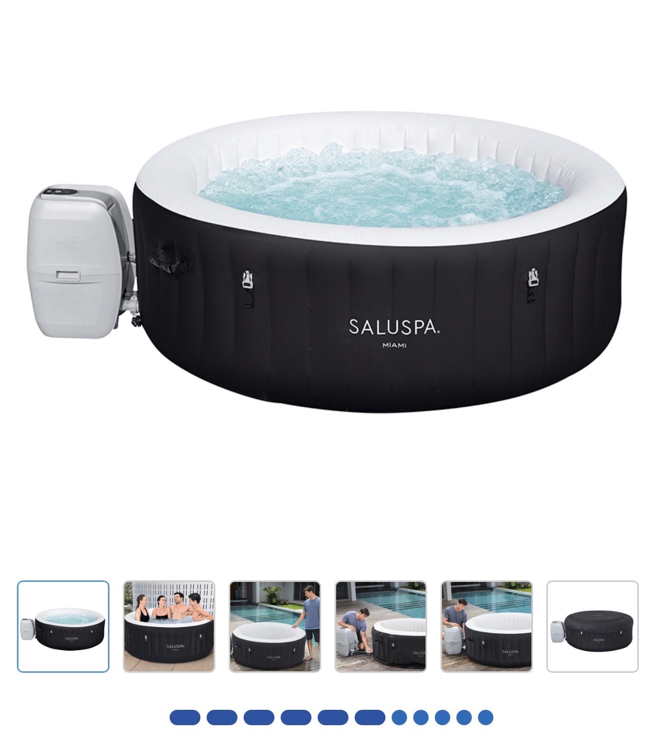 SEALED:Saluspa Miami Airjet  2-4Person Inflatable Spa Tub 71"x26 - photo 2