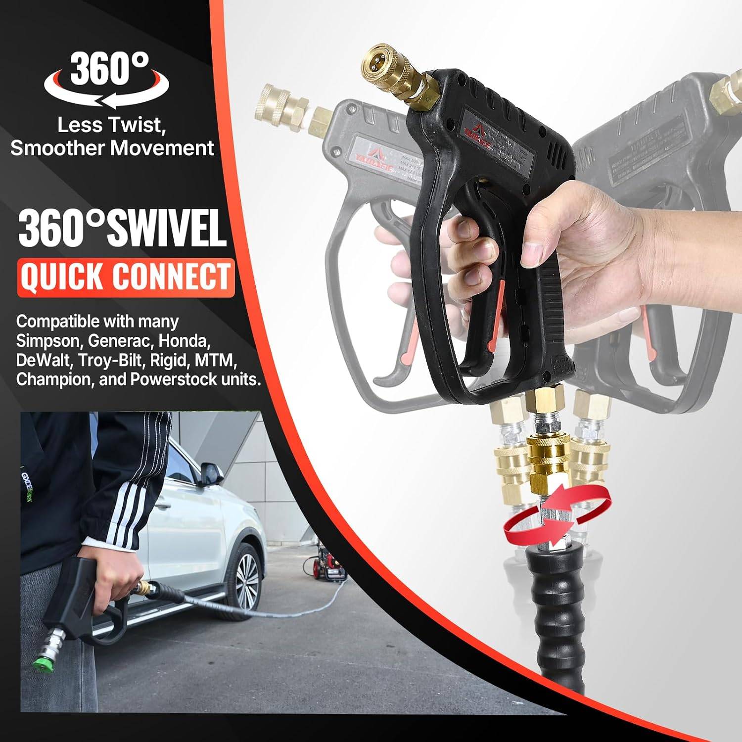 Hose YAMATIC 516 ID Pressure Washer 50' 4000 PSI, Kink-Resistant - photo 3