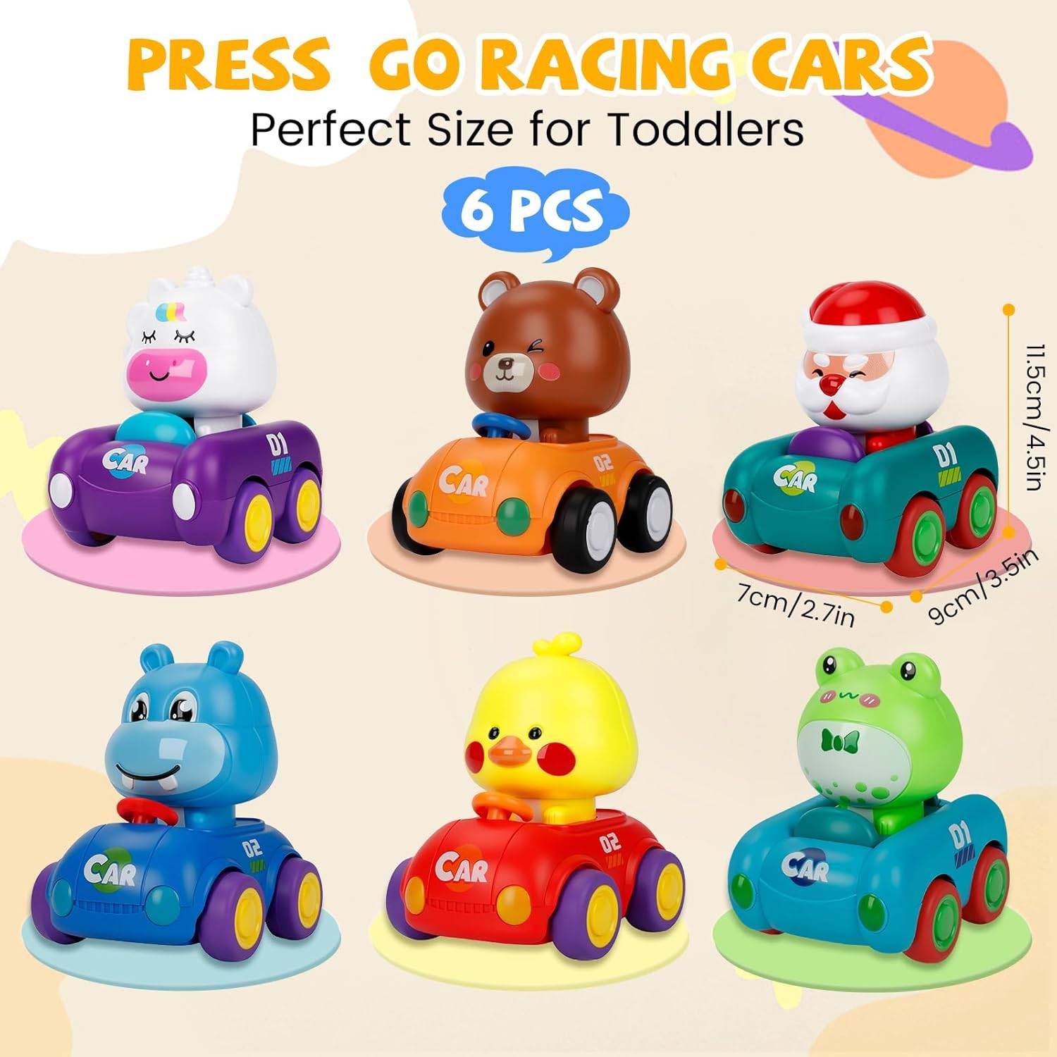 Press and Go Car Toys for Toddlers 1-3 - photo 3