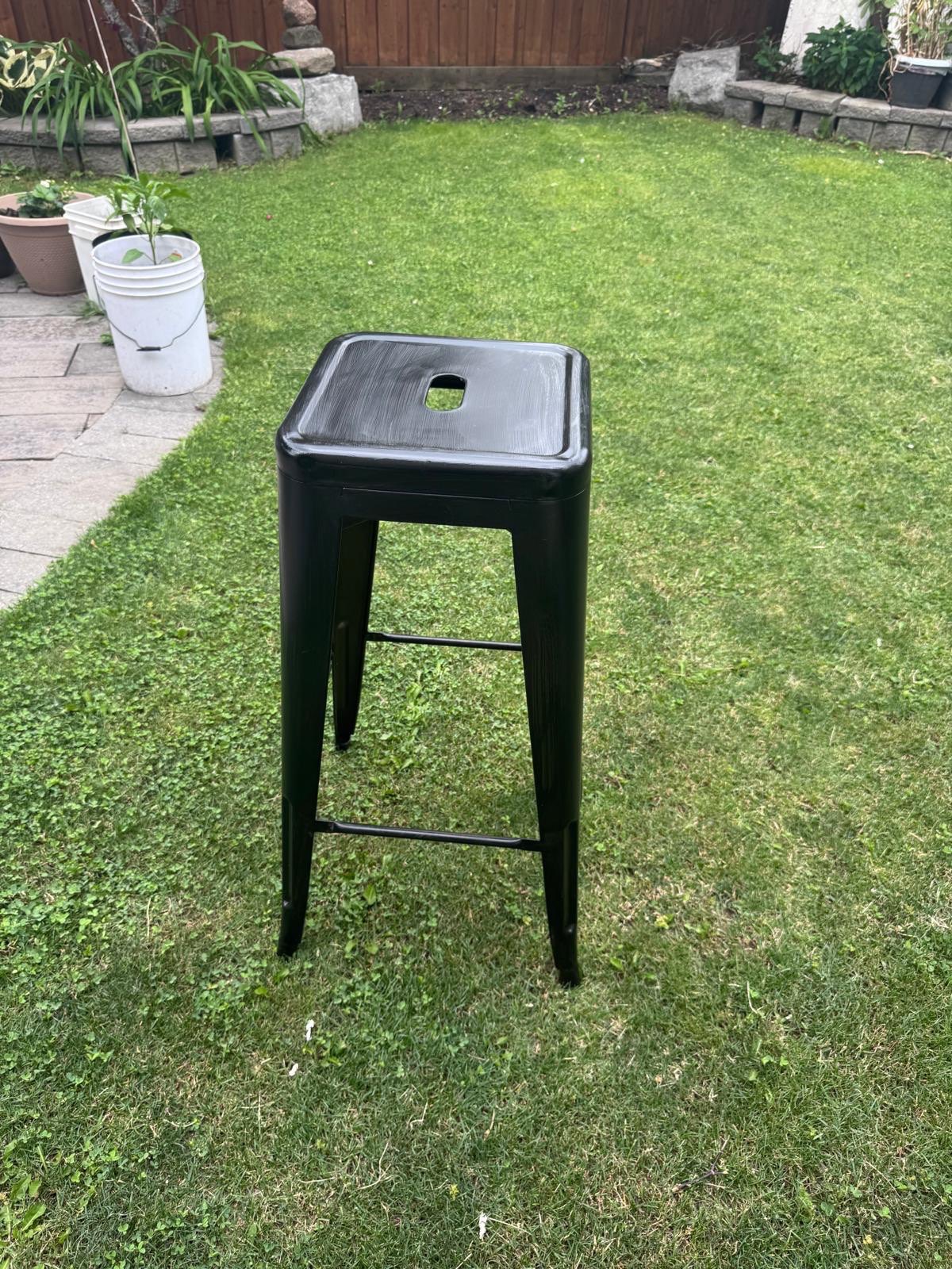 Black rustic metallic stools