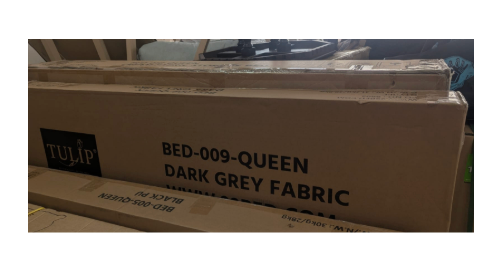 Tulip Queen Bed Frame - Dark Grey Fabric - photo 2